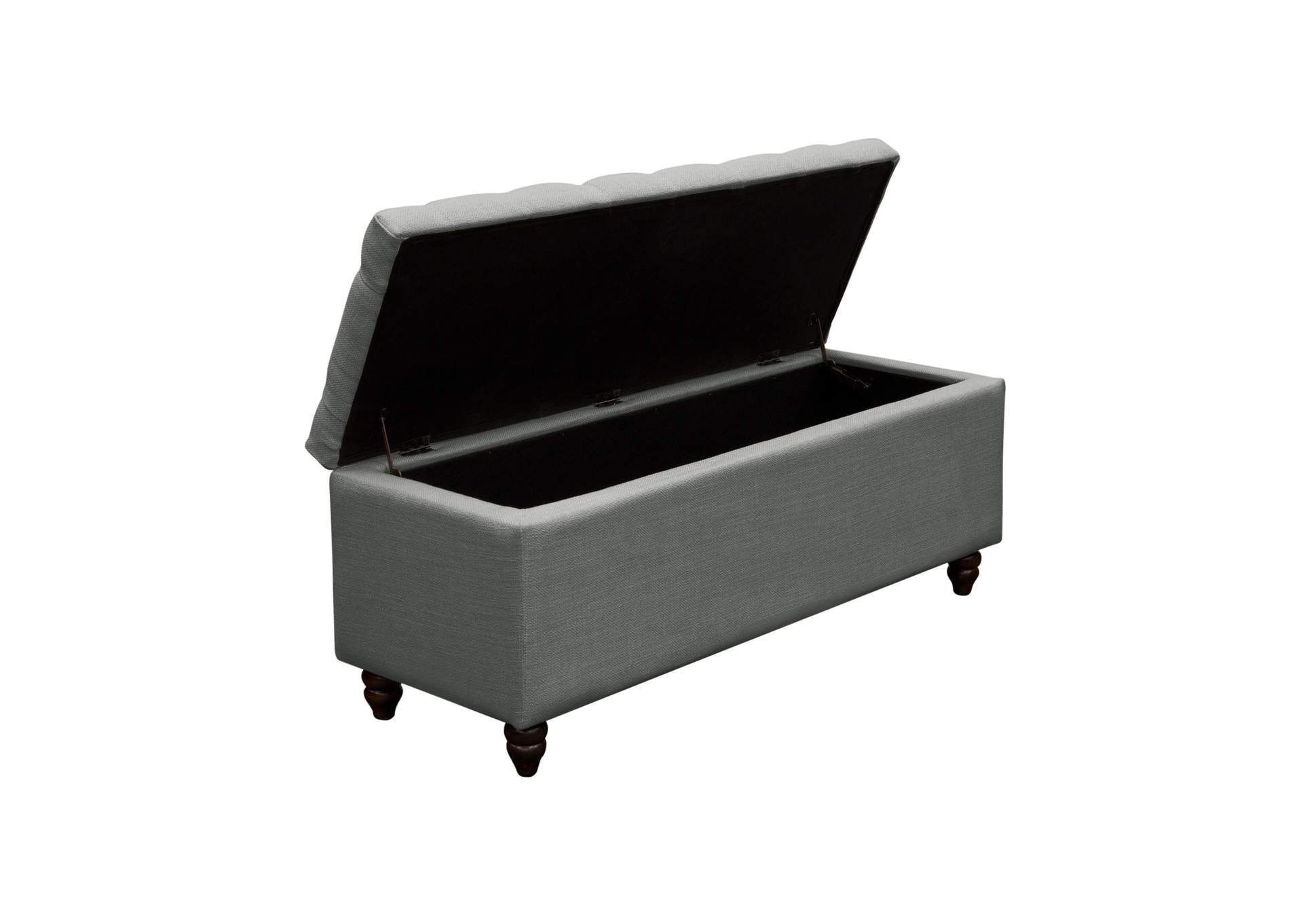 Park Ave Tufted Lift-Top Storage Trunk by Diamond Sofa - Grey Linen,Diamond Sofa