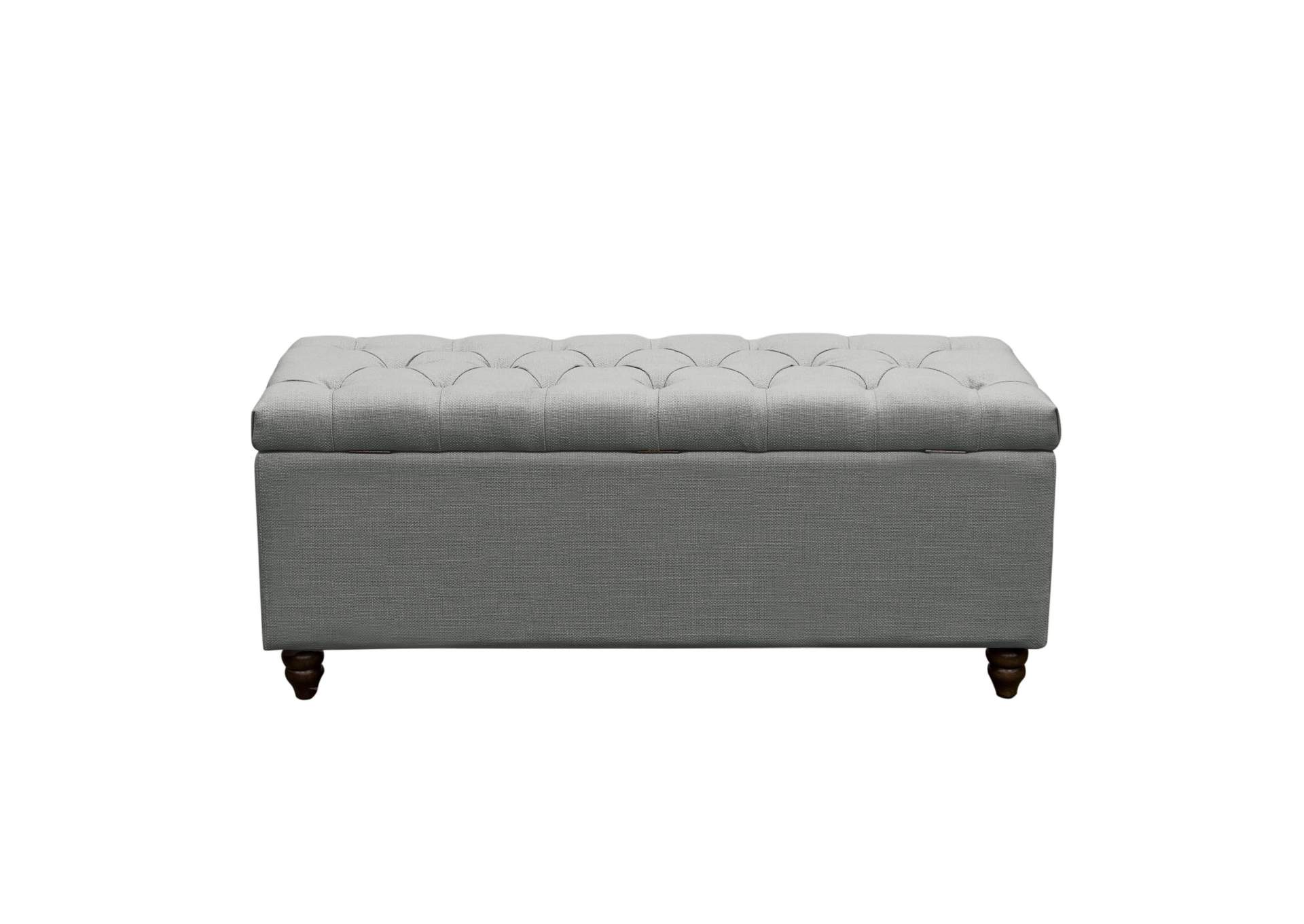 Park Ave Tufted Lift-Top Storage Trunk by Diamond Sofa - Grey Linen,Diamond Sofa