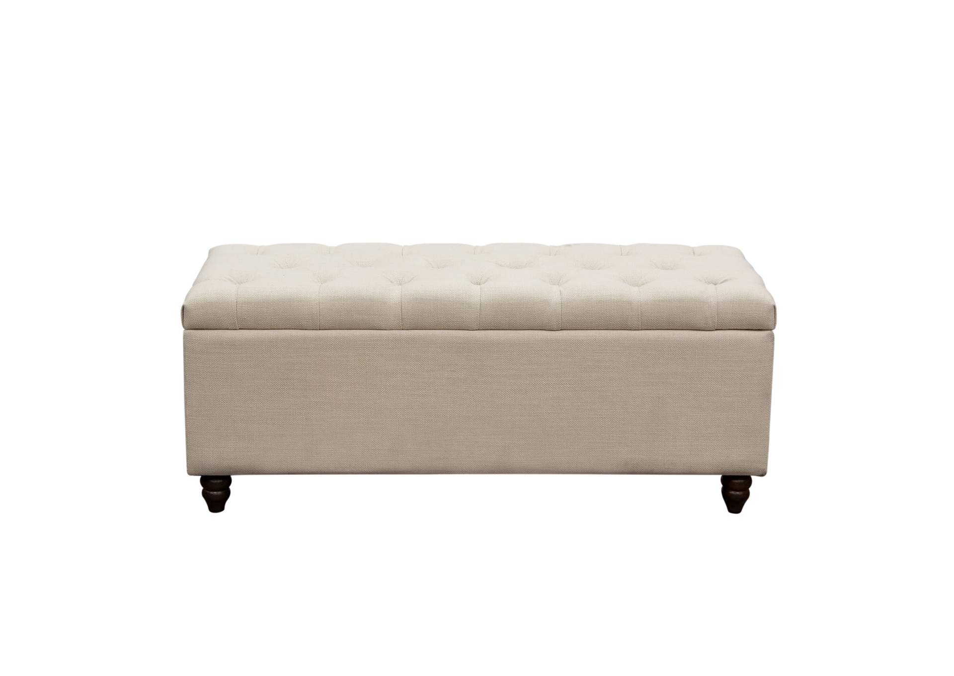 Park Ave Tufted Lift-Top Storage Trunk by Diamond Sofa - Desert Sand Linen,Diamond Sofa