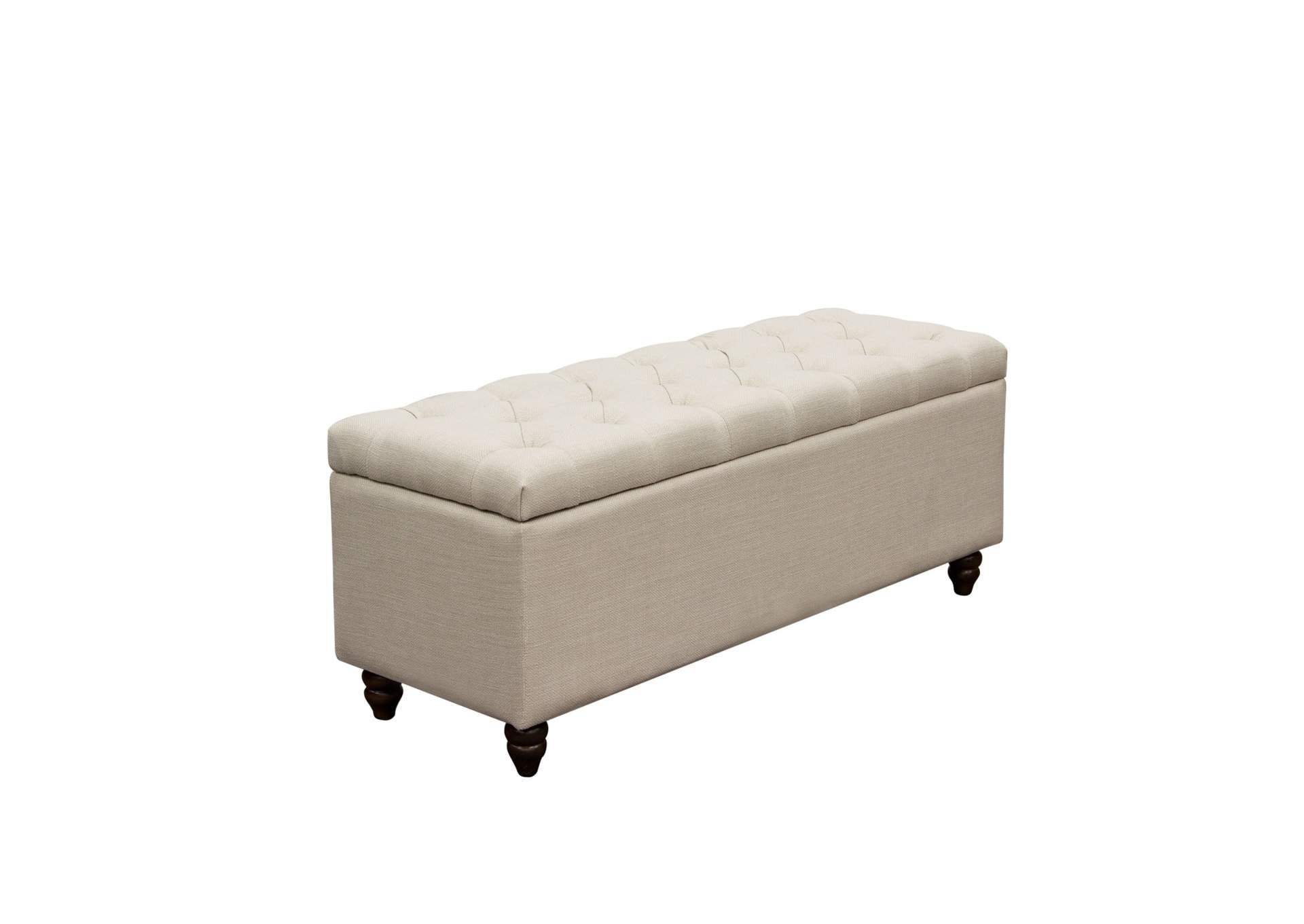 Park Ave Tufted Lift-Top Storage Trunk by Diamond Sofa - Desert Sand Linen,Diamond Sofa