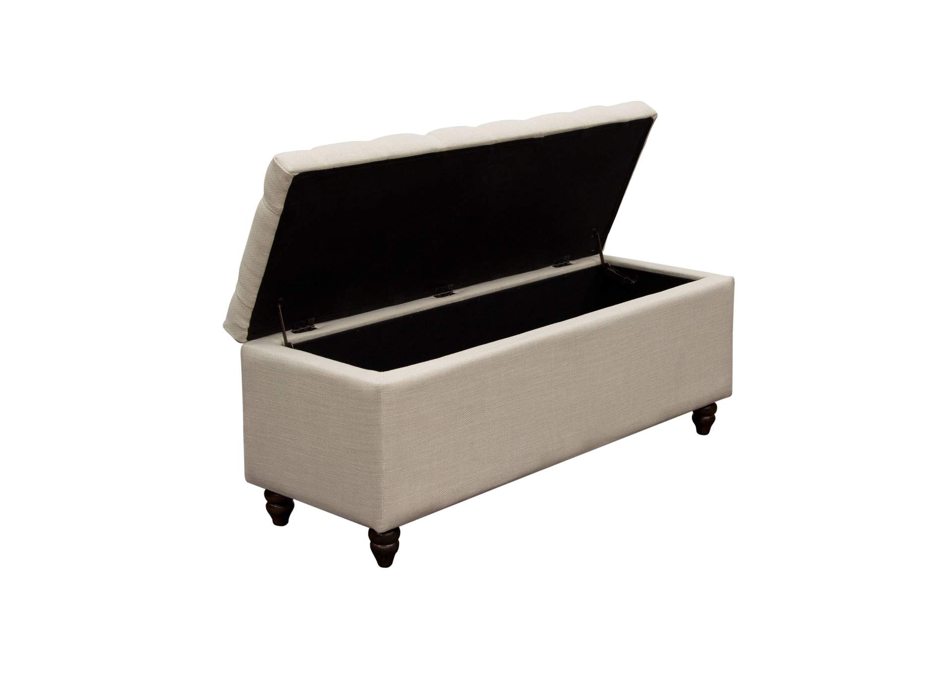 Park Ave Tufted Lift-Top Storage Trunk by Diamond Sofa - Desert Sand Linen,Diamond Sofa