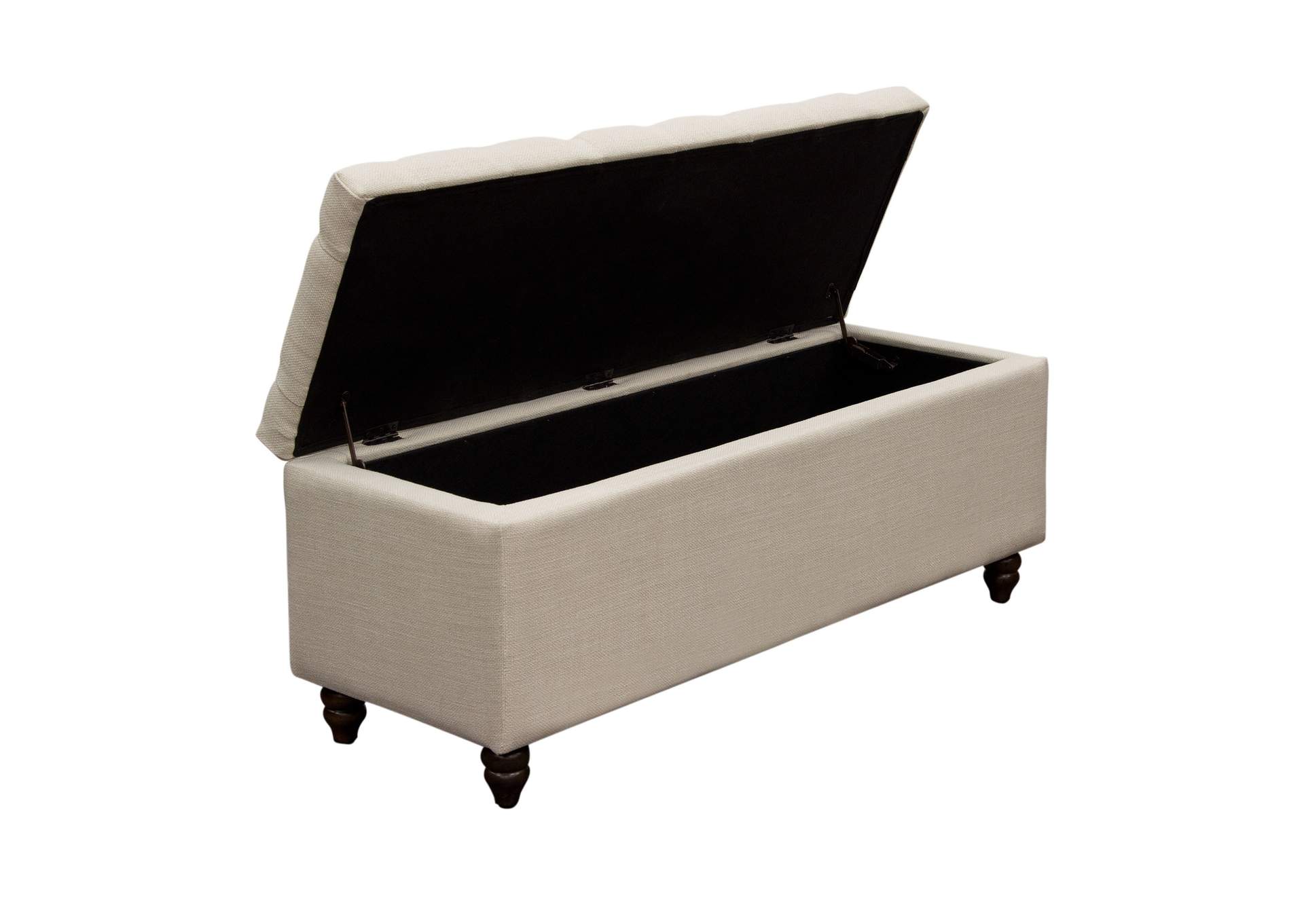 Park Ave Tufted Lift-Top Storage Trunk by Diamond Sofa - Desert Sand Linen,Diamond Sofa