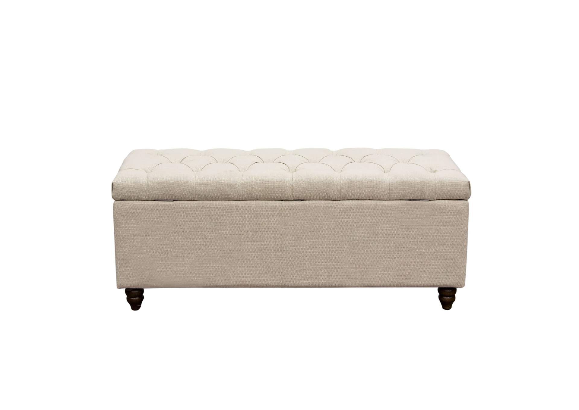 Park Ave Tufted Lift-Top Storage Trunk by Diamond Sofa - Desert Sand Linen,Diamond Sofa