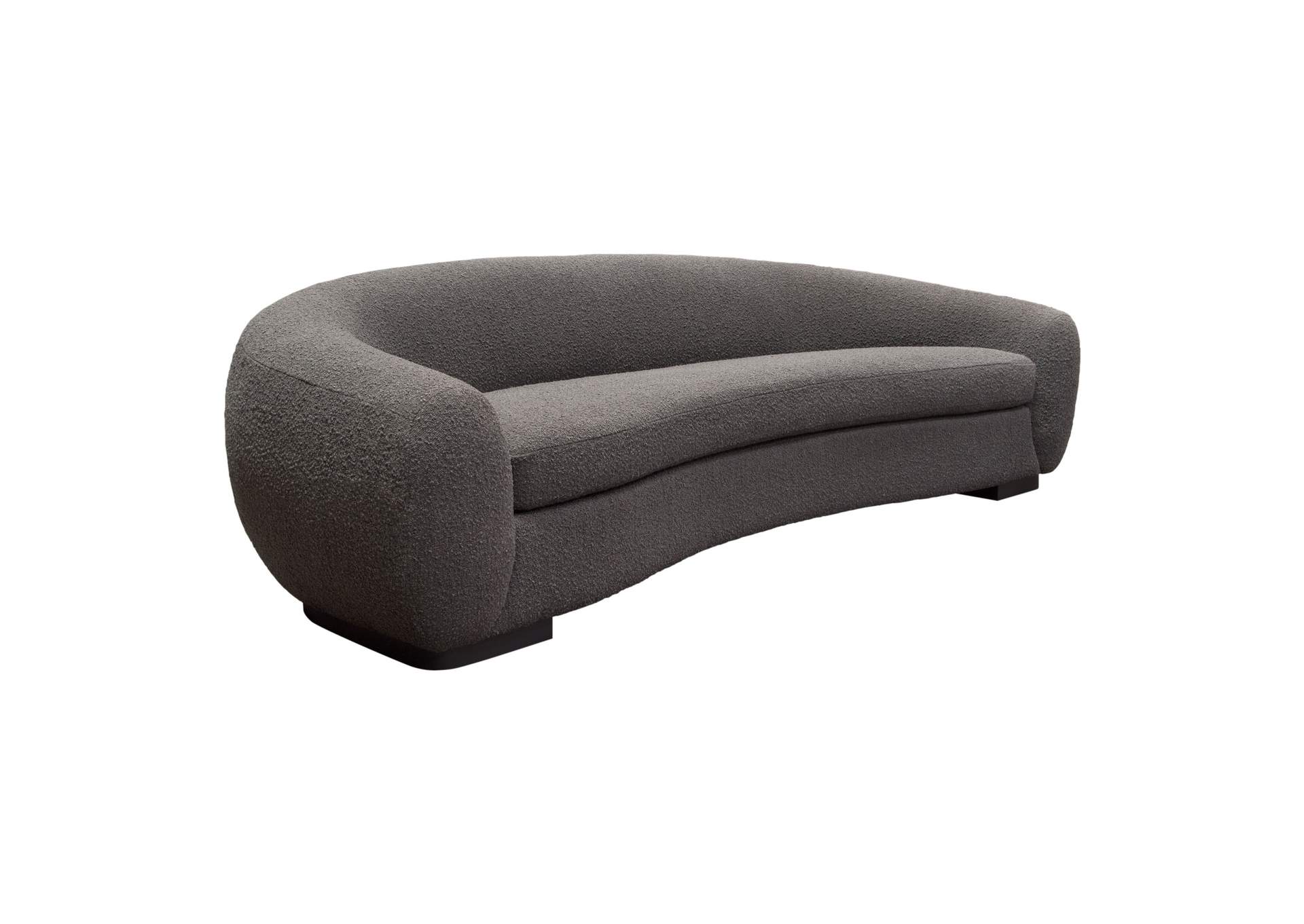 Pascal Sofa in Charcoal Boucle Textured Fabric w/ Contoured Arms & Back by Diamond Sofa,Diamond Sofa