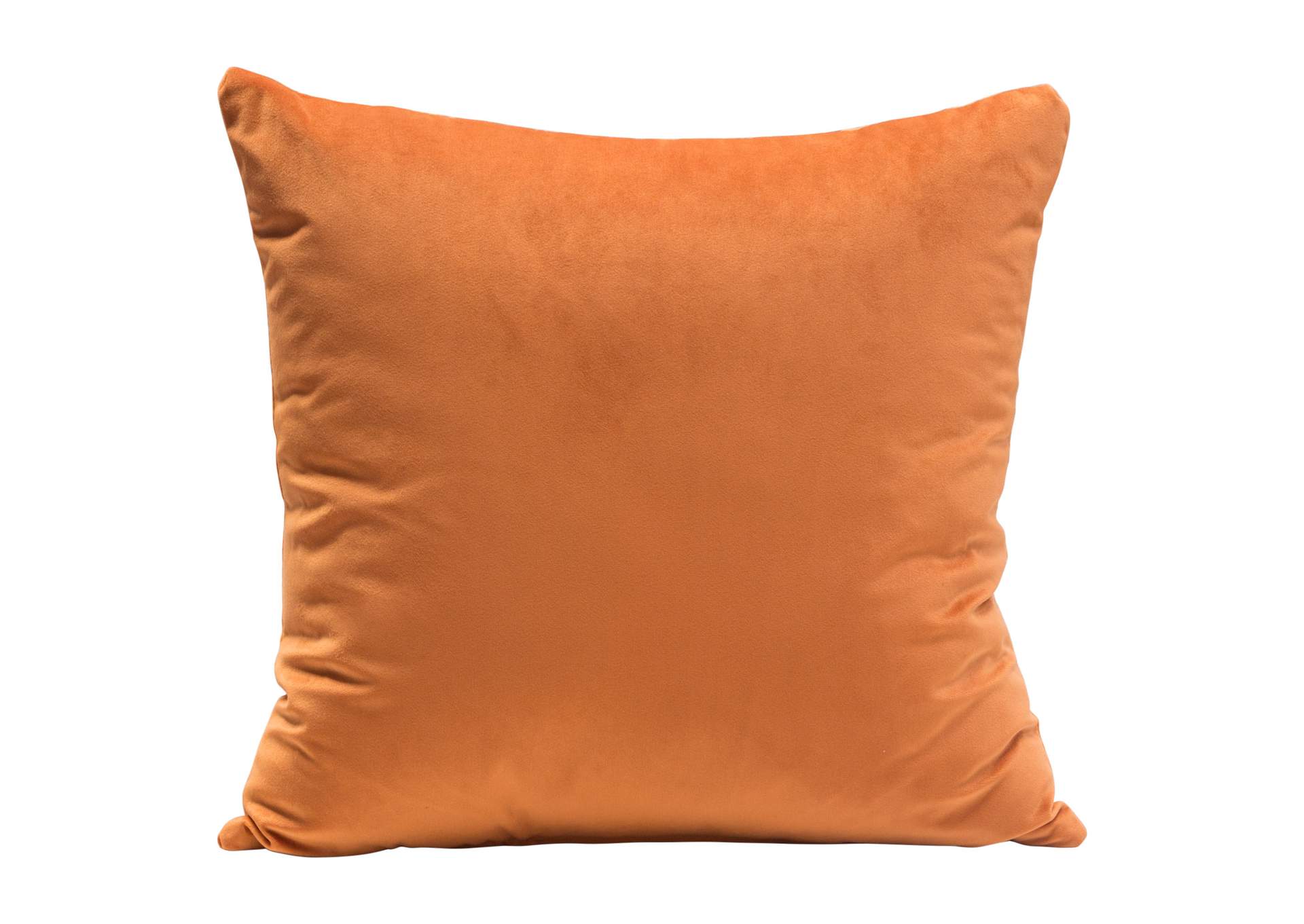 Set of (2) 16" Square Accent Pillows in Rust Orange Velvet by Diamond Sofa,Diamond Sofa