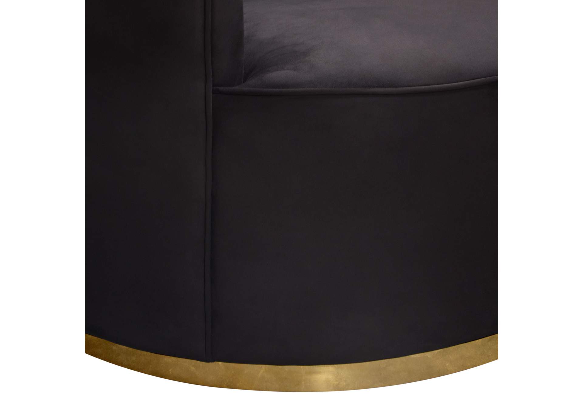 Raven Chair in Black Suede Velvet w/ Brushed Gold Accent Trim by Diamond Sofa,Diamond Sofa