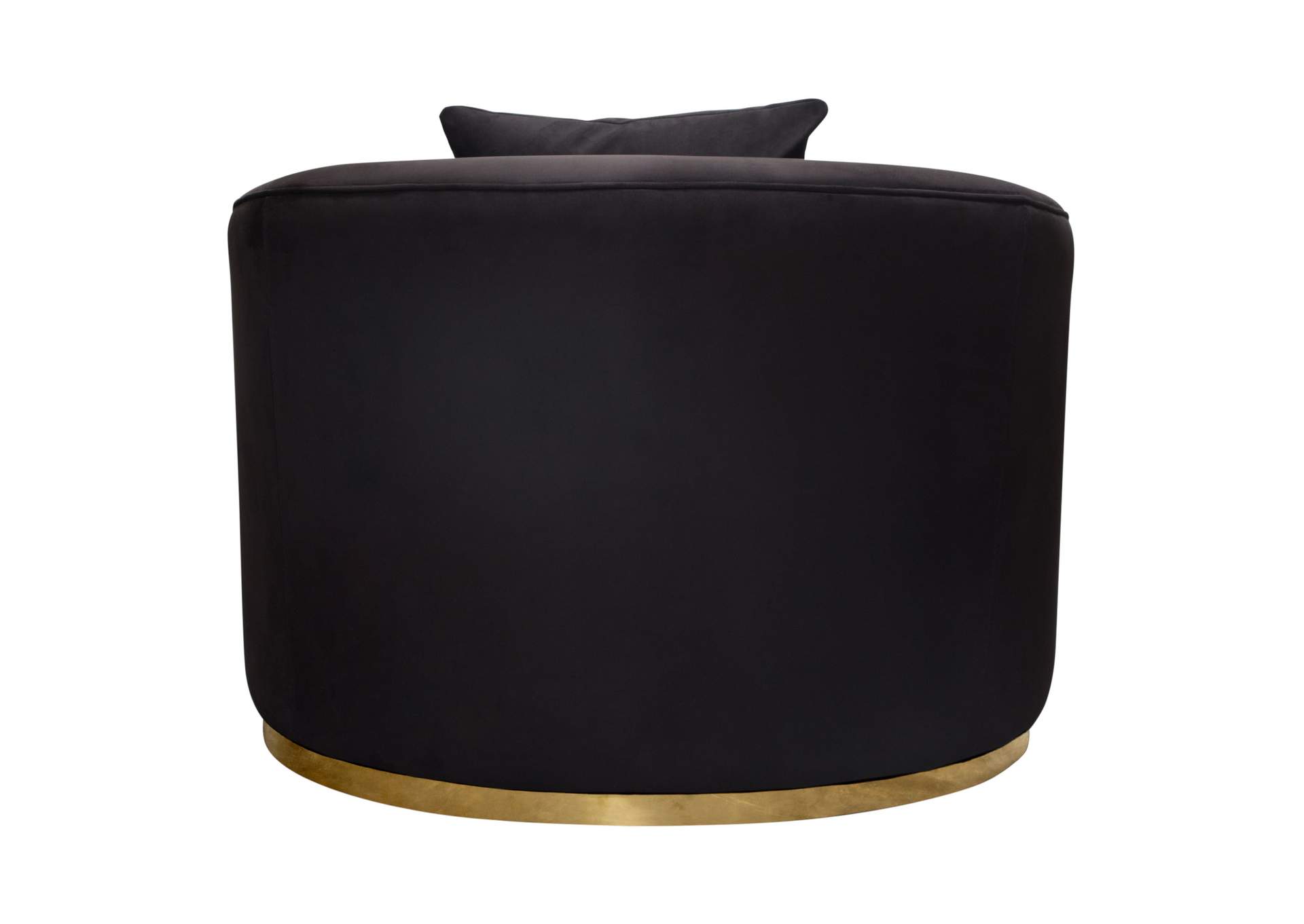 Raven Chair in Black Suede Velvet w/ Brushed Gold Accent Trim by Diamond Sofa,Diamond Sofa