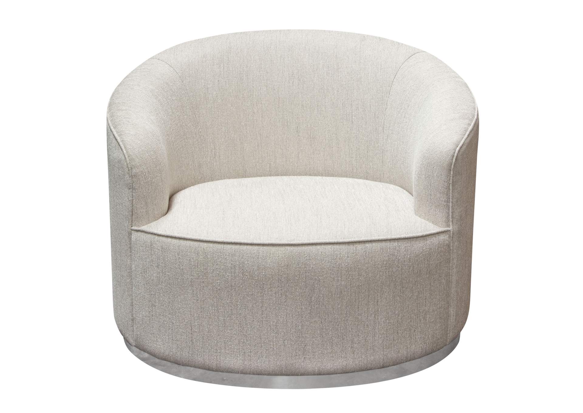 Raven Chair in Light Cream Fabric w/ Brushed Silver Accent Trim by Diamond Sofa,Diamond Sofa