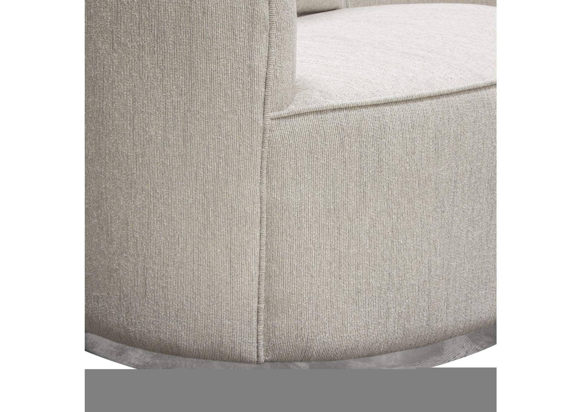 Raven Chair in Light Cream Fabric w/ Brushed Silver Accent Trim by Diamond Sofa,Diamond Sofa