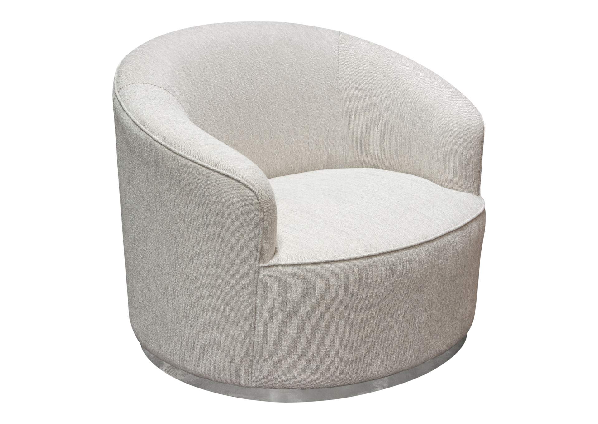 Raven Chair in Light Cream Fabric w/ Brushed Silver Accent Trim by Diamond Sofa,Diamond Sofa