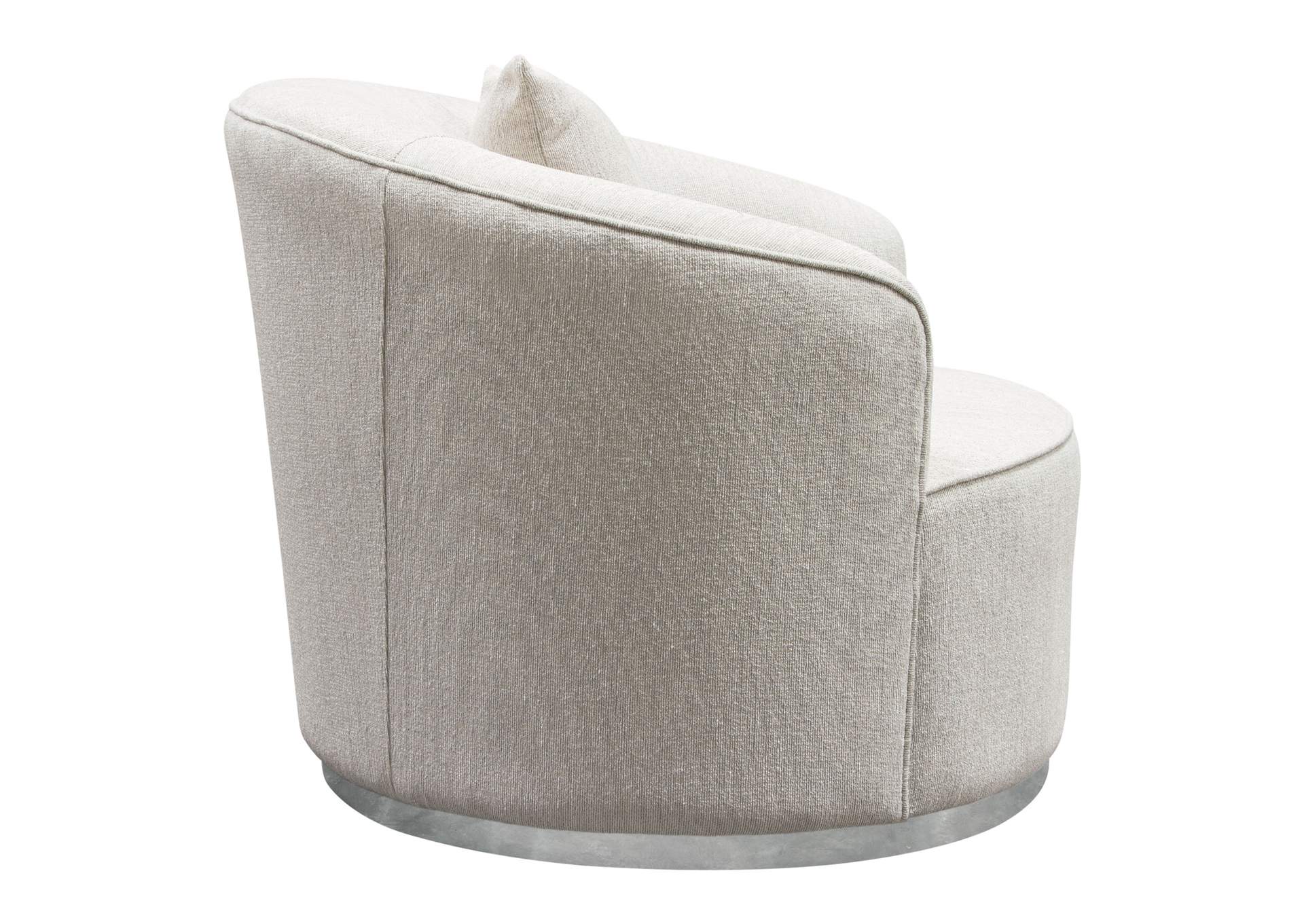 Raven Chair in Light Cream Fabric w/ Brushed Silver Accent Trim by Diamond Sofa,Diamond Sofa