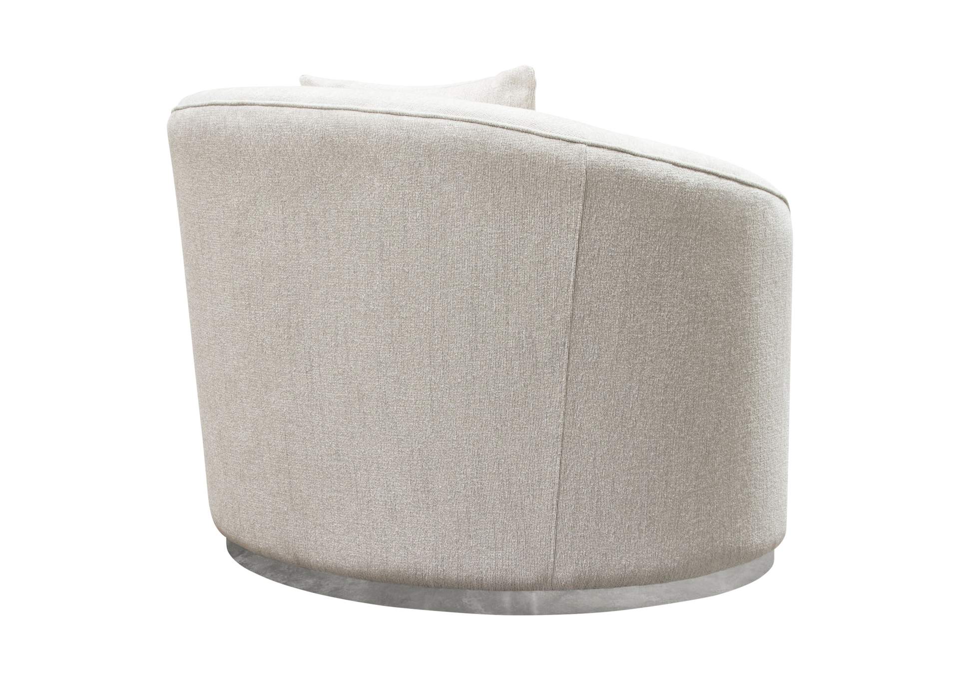 Raven Chair in Light Cream Fabric w/ Brushed Silver Accent Trim by Diamond Sofa,Diamond Sofa