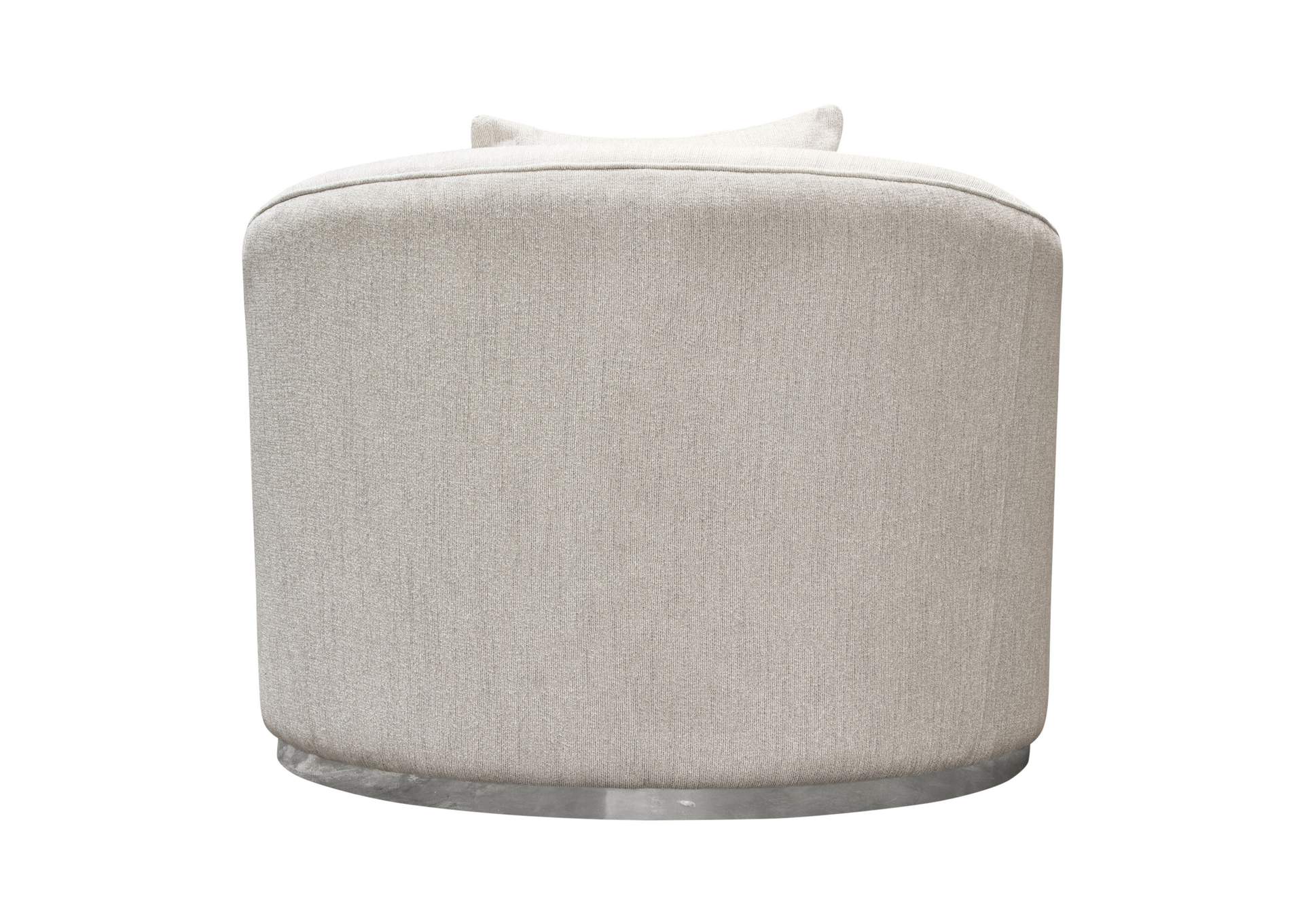 Raven Chair in Light Cream Fabric w/ Brushed Silver Accent Trim by Diamond Sofa,Diamond Sofa