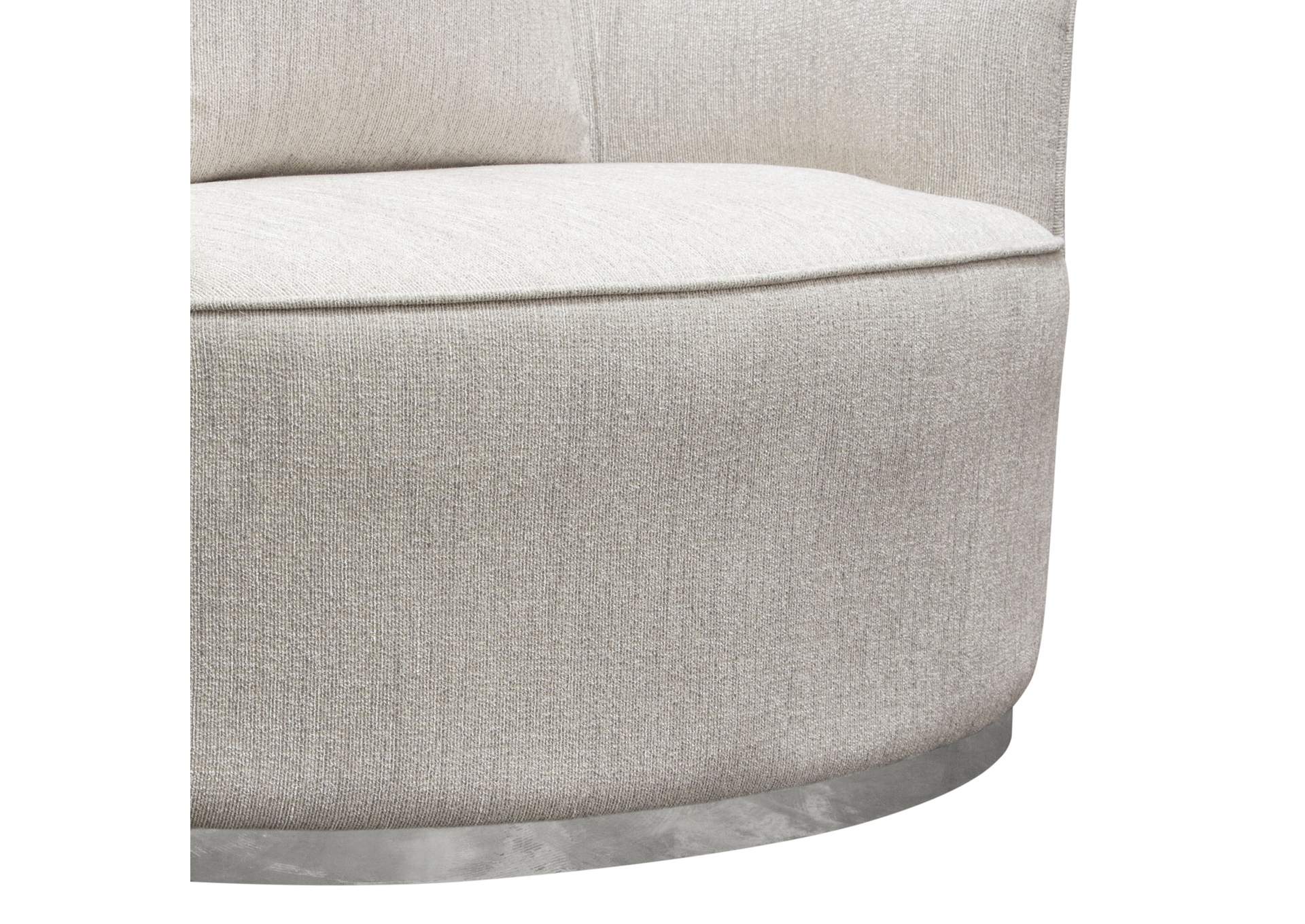 Raven Chair in Light Cream Fabric w/ Brushed Silver Accent Trim by Diamond Sofa,Diamond Sofa