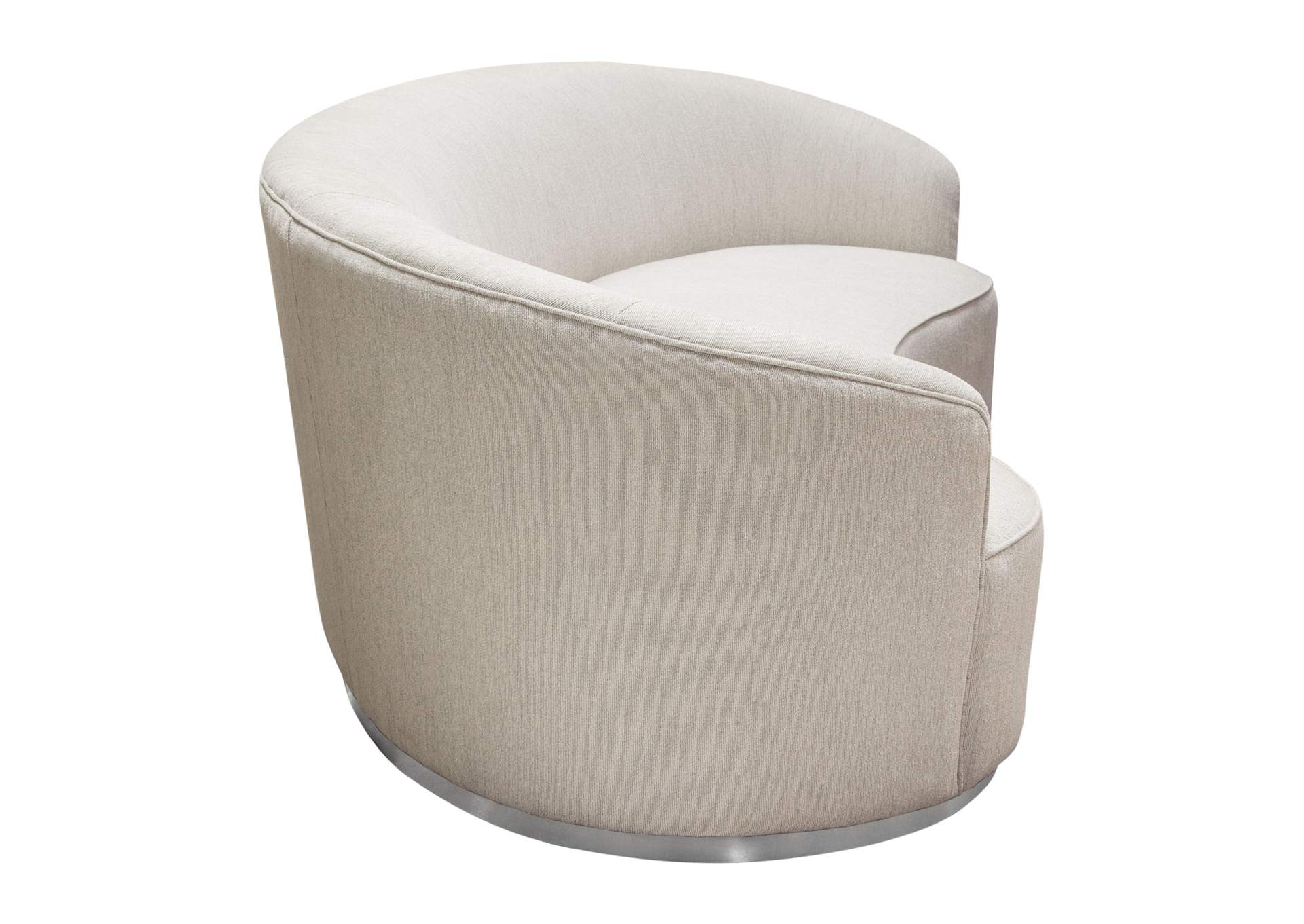 Raven Sofa in Light Cream Fabric w/ Brushed Silver Accent Trim by Diamond Sofa,Diamond Sofa