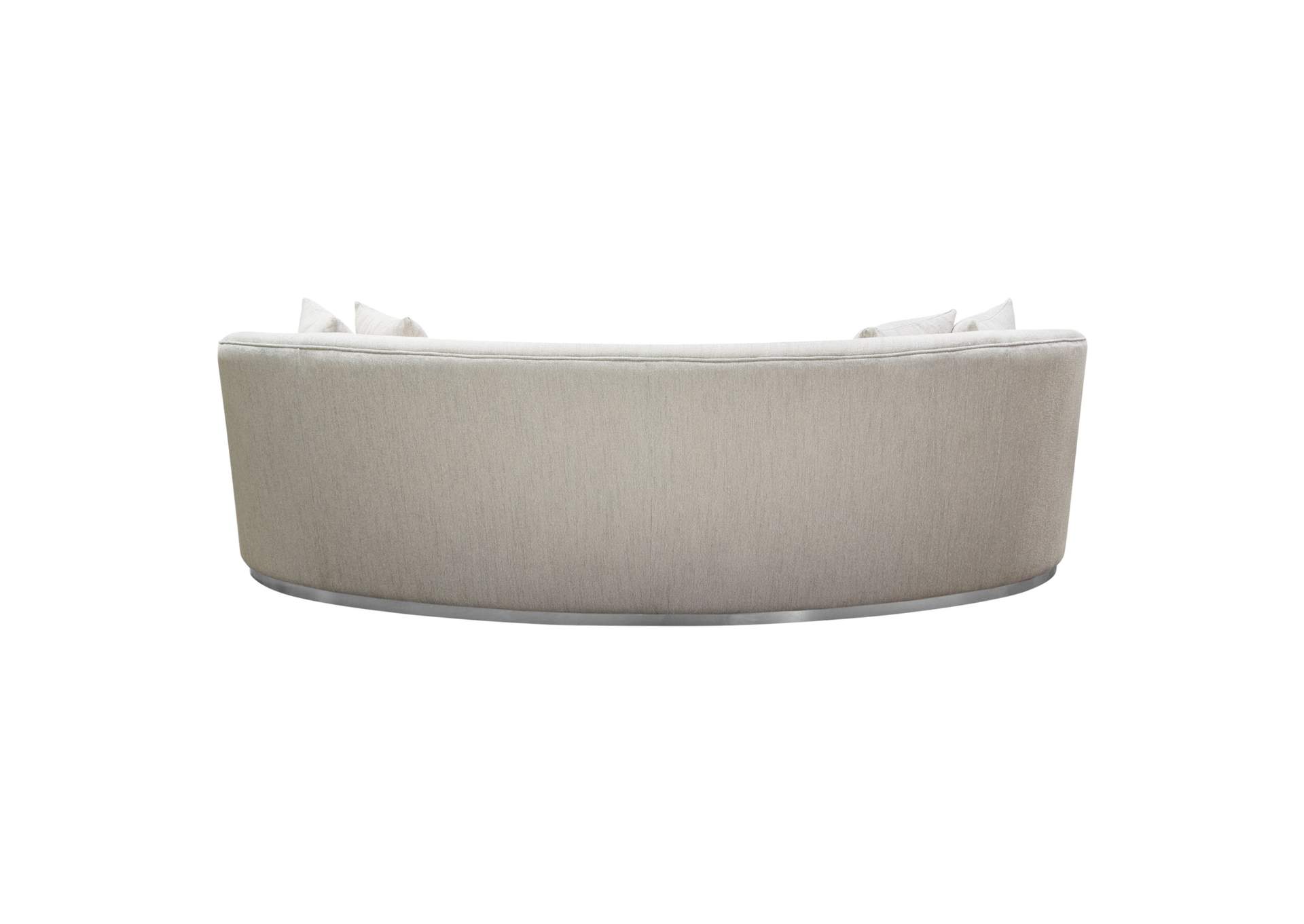 Raven Sofa in Light Cream Fabric w/ Brushed Silver Accent Trim by Diamond Sofa,Diamond Sofa