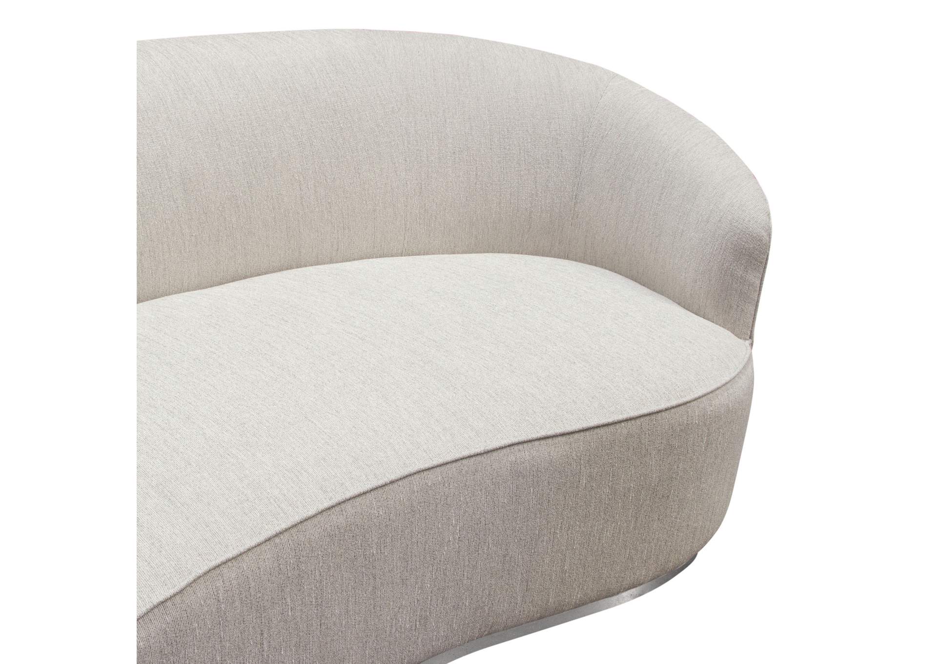 Raven Sofa in Light Cream Fabric w/ Brushed Silver Accent Trim by Diamond Sofa,Diamond Sofa