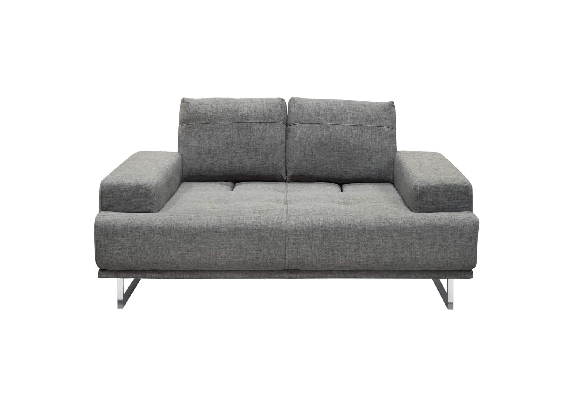 Russo Loveseat w/ Adjustable Seat Backs in Space Grey Fabric by Diamond Sofa,Diamond Sofa