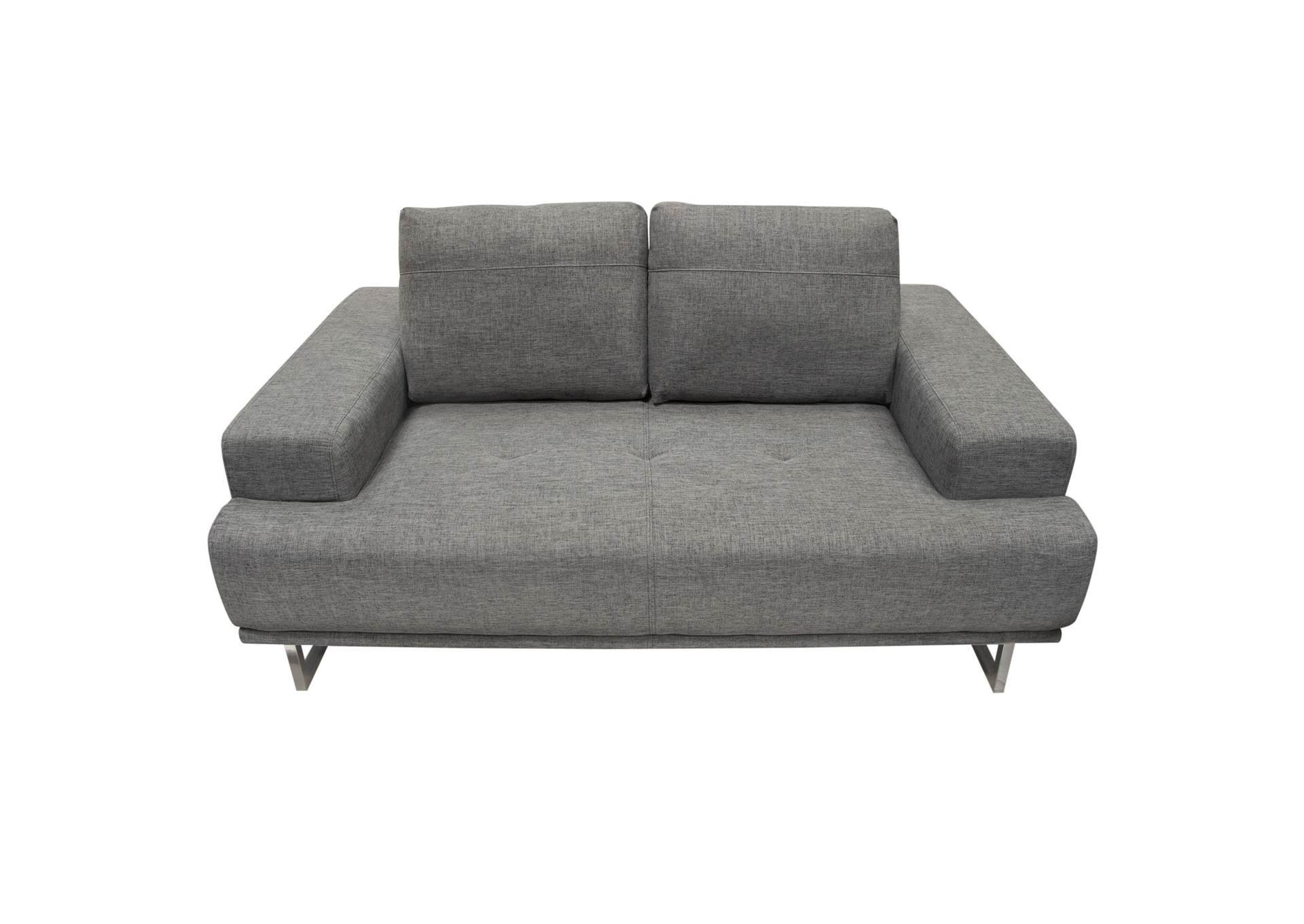 Russo Loveseat w/ Adjustable Seat Backs in Space Grey Fabric by Diamond Sofa,Diamond Sofa