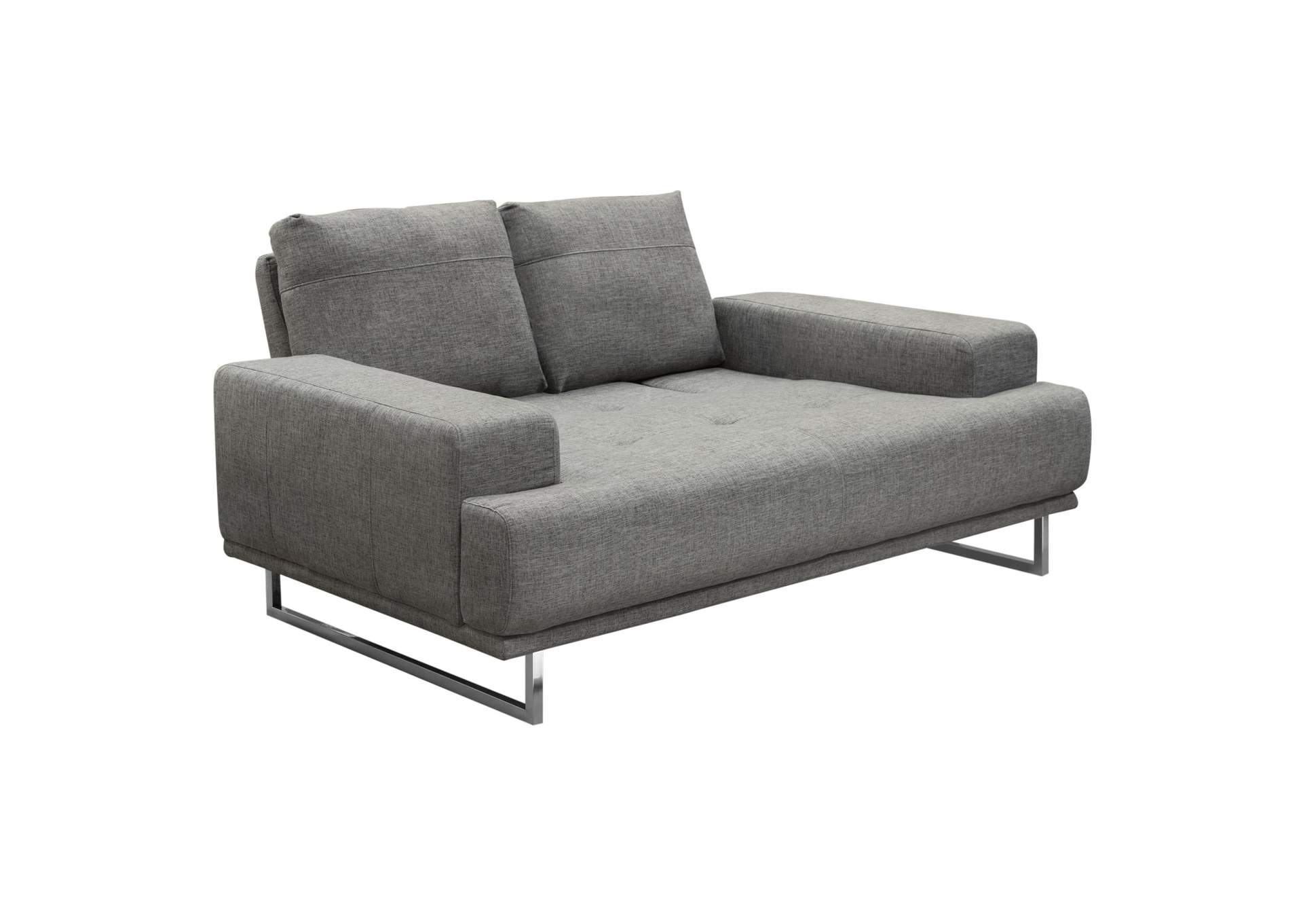 Russo Loveseat w/ Adjustable Seat Backs in Space Grey Fabric by Diamond Sofa,Diamond Sofa