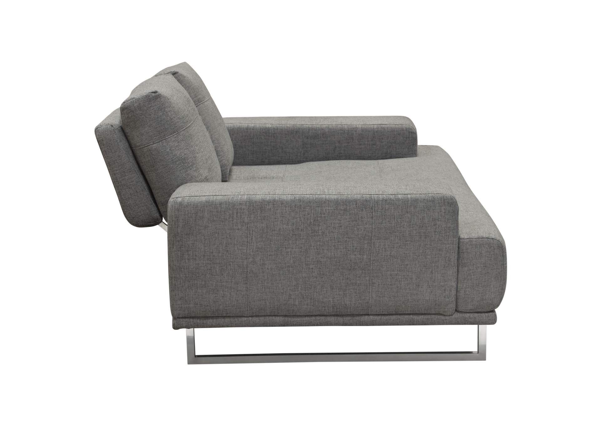 Russo Loveseat w/ Adjustable Seat Backs in Space Grey Fabric by Diamond Sofa,Diamond Sofa