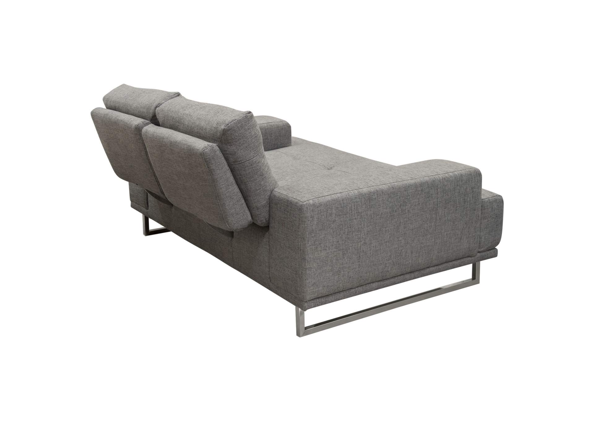 Russo Loveseat w/ Adjustable Seat Backs in Space Grey Fabric by Diamond Sofa,Diamond Sofa