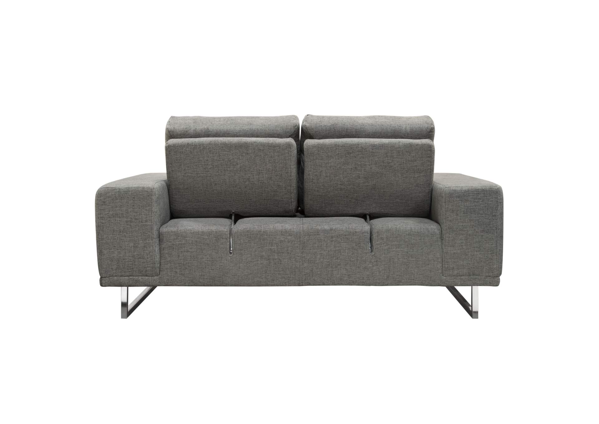 Russo Loveseat w/ Adjustable Seat Backs in Space Grey Fabric by Diamond Sofa,Diamond Sofa