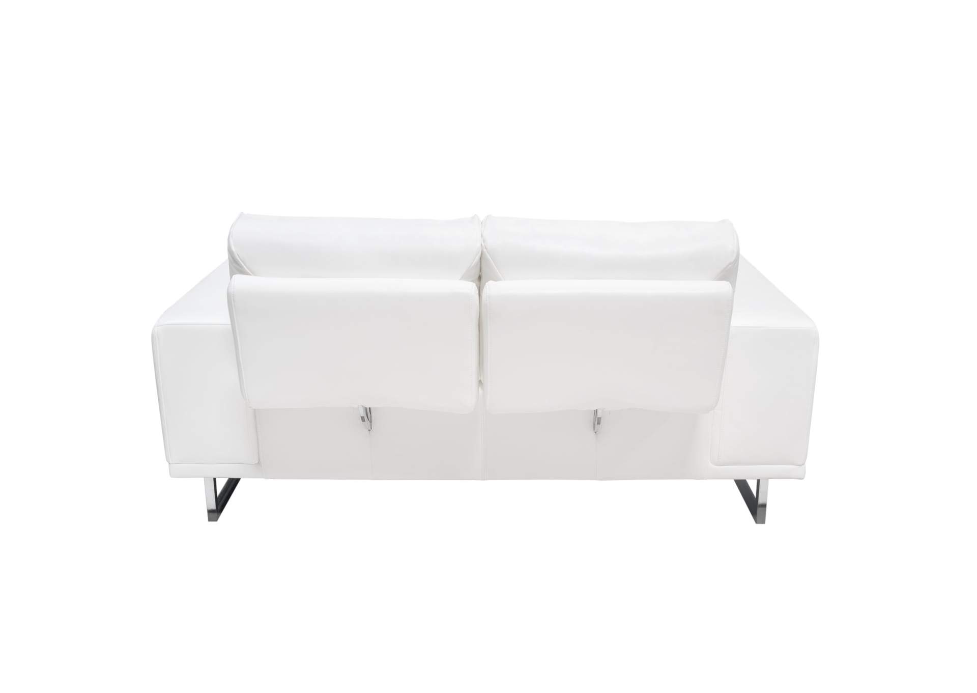 Russo Loveseat w/ Adjustable Seat Backs in White Air Leather by Diamond Sofa,Diamond Sofa