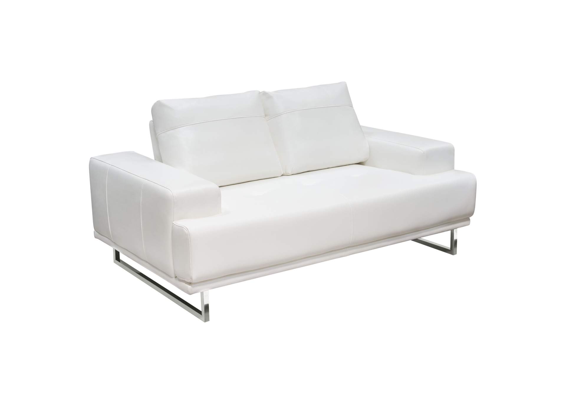 Russo Loveseat w/ Adjustable Seat Backs in White Air Leather by Diamond Sofa,Diamond Sofa