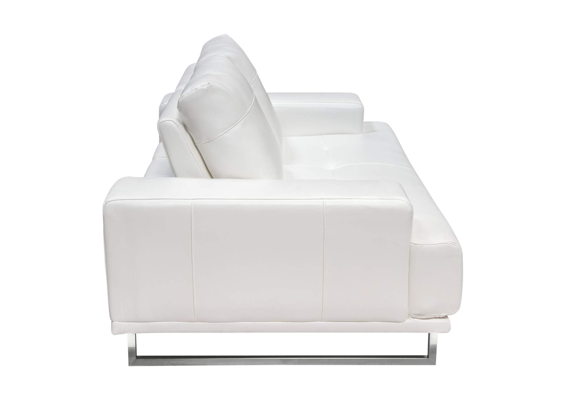 Russo Loveseat w/ Adjustable Seat Backs in White Air Leather by Diamond Sofa,Diamond Sofa