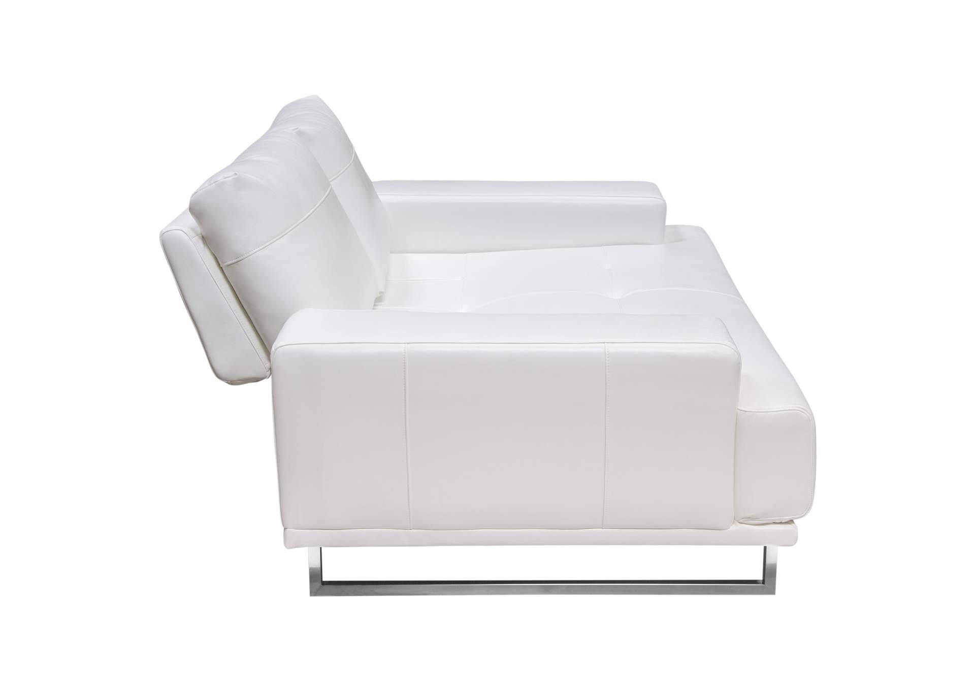 Russo Loveseat w/ Adjustable Seat Backs in White Air Leather by Diamond Sofa,Diamond Sofa