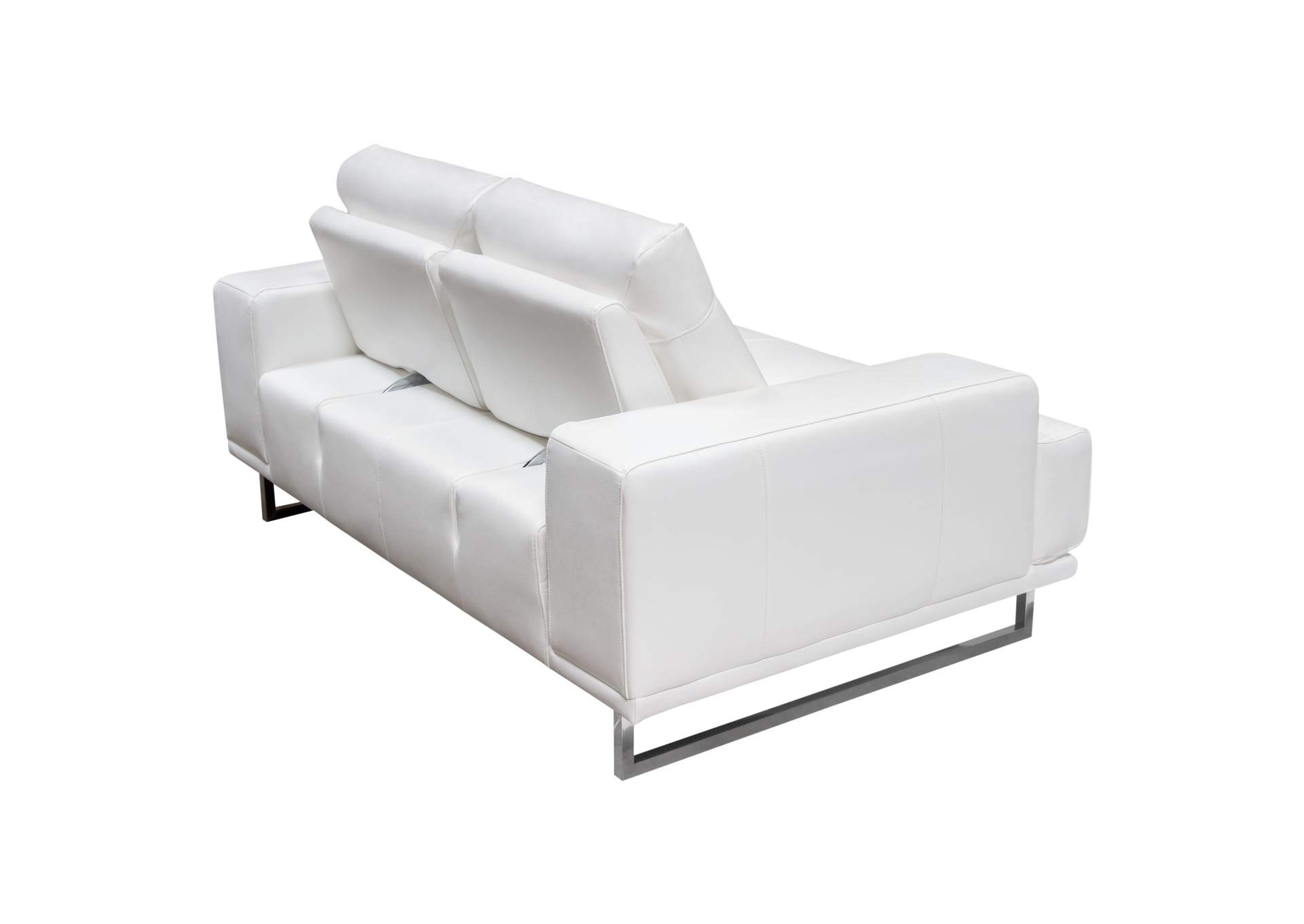 Russo Loveseat w/ Adjustable Seat Backs in White Air Leather by Diamond Sofa,Diamond Sofa