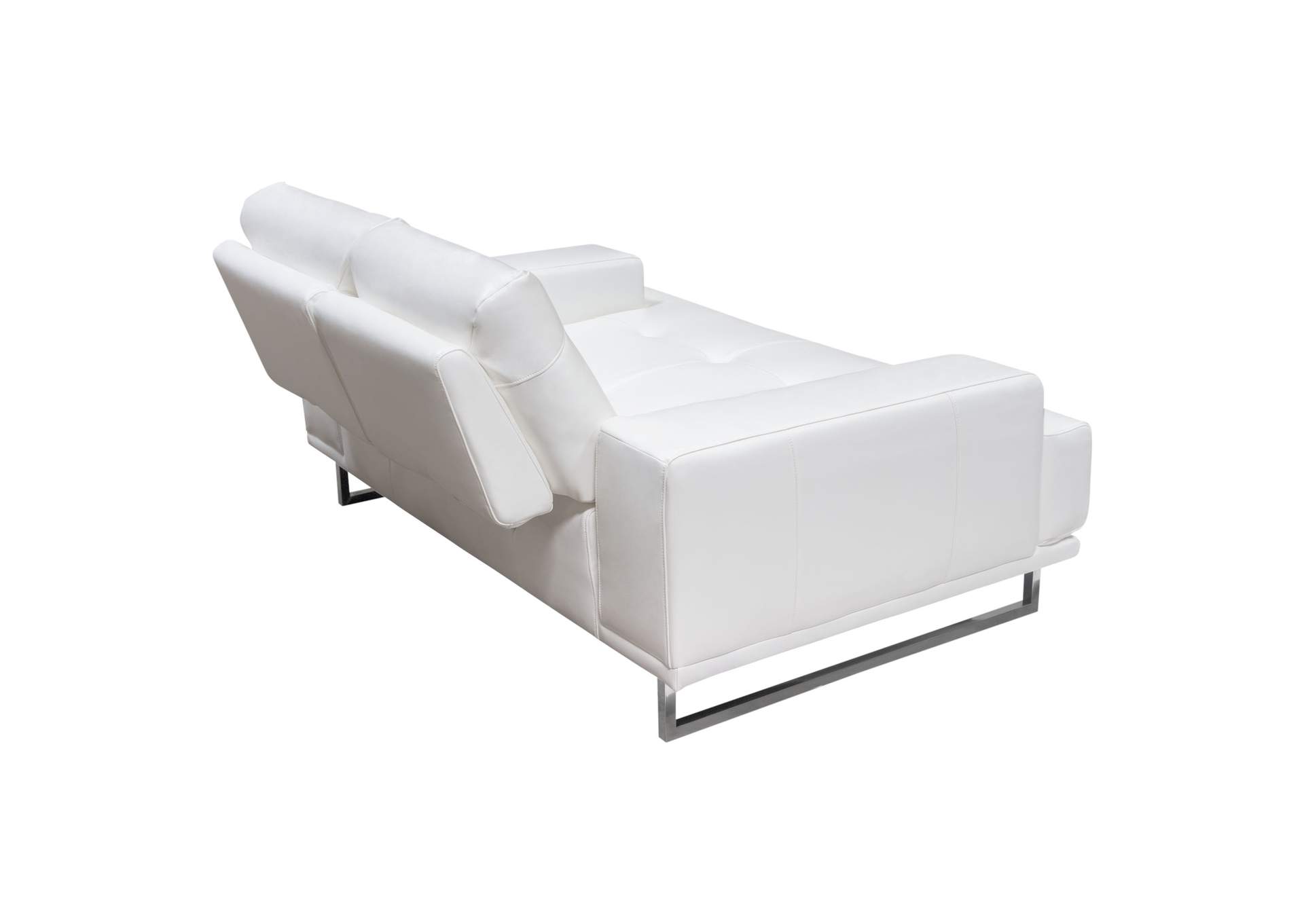 Russo Loveseat w/ Adjustable Seat Backs in White Air Leather by Diamond Sofa,Diamond Sofa