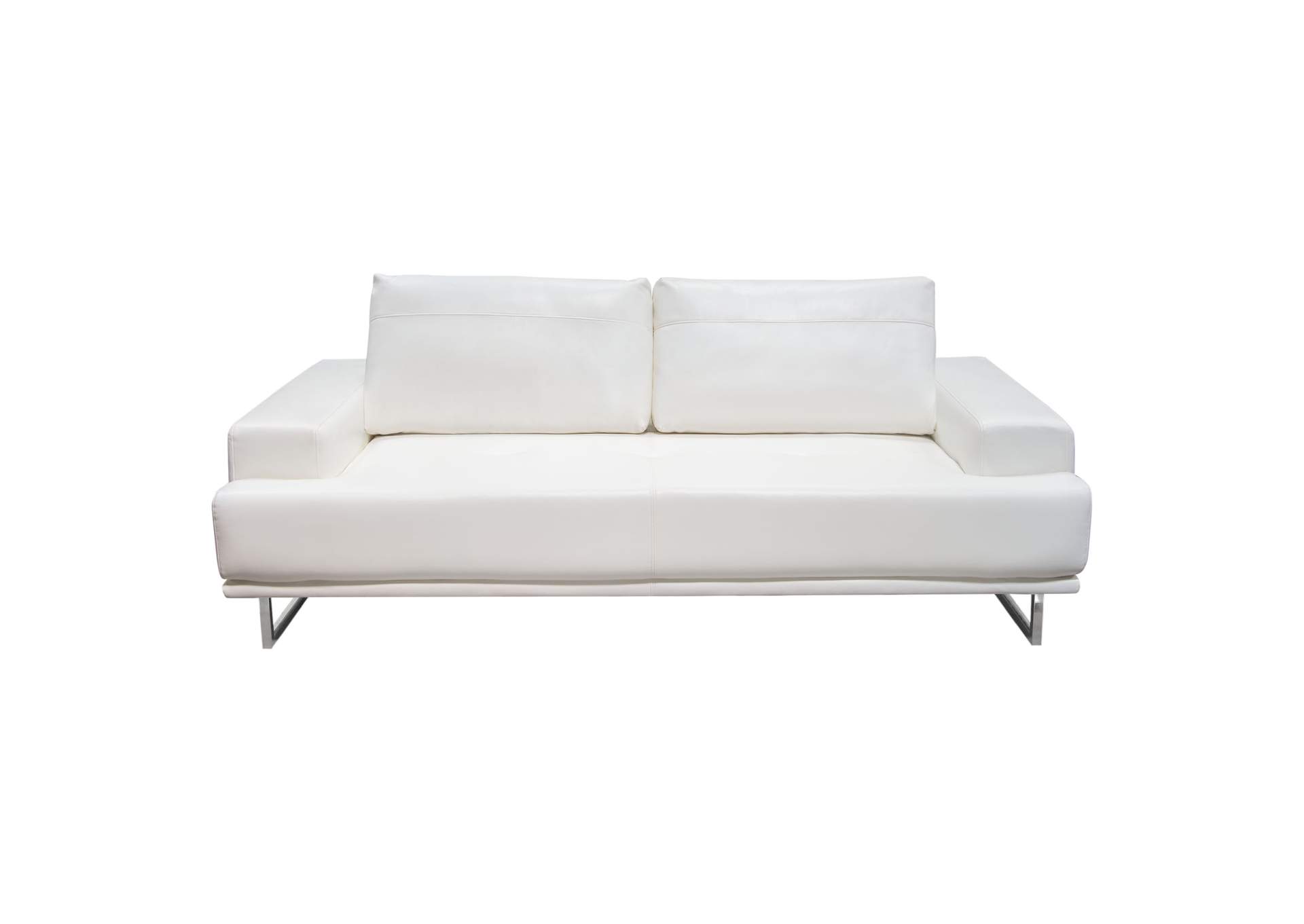 Russo Sofa w/ Adjustable Seat Backs in White Air Leather by Diamond Sofa,Diamond Sofa