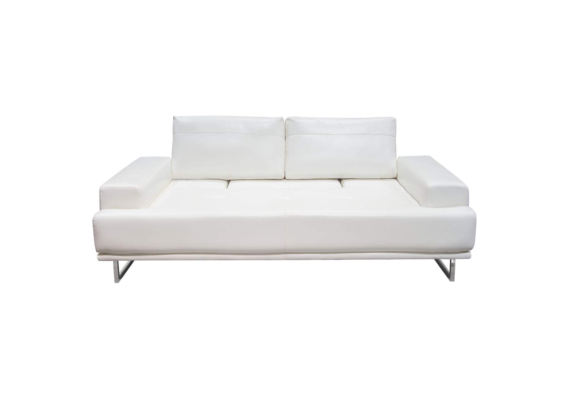 Russo Sofa w/ Adjustable Seat Backs in White Air Leather by Diamond Sofa,Diamond Sofa