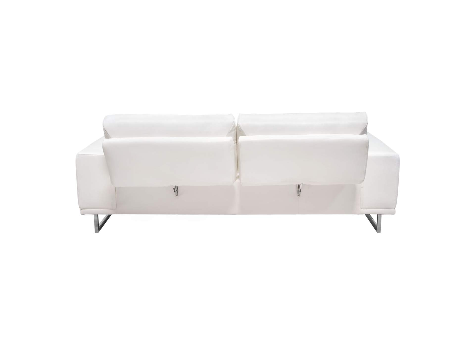 Russo Sofa w/ Adjustable Seat Backs in White Air Leather by Diamond Sofa,Diamond Sofa