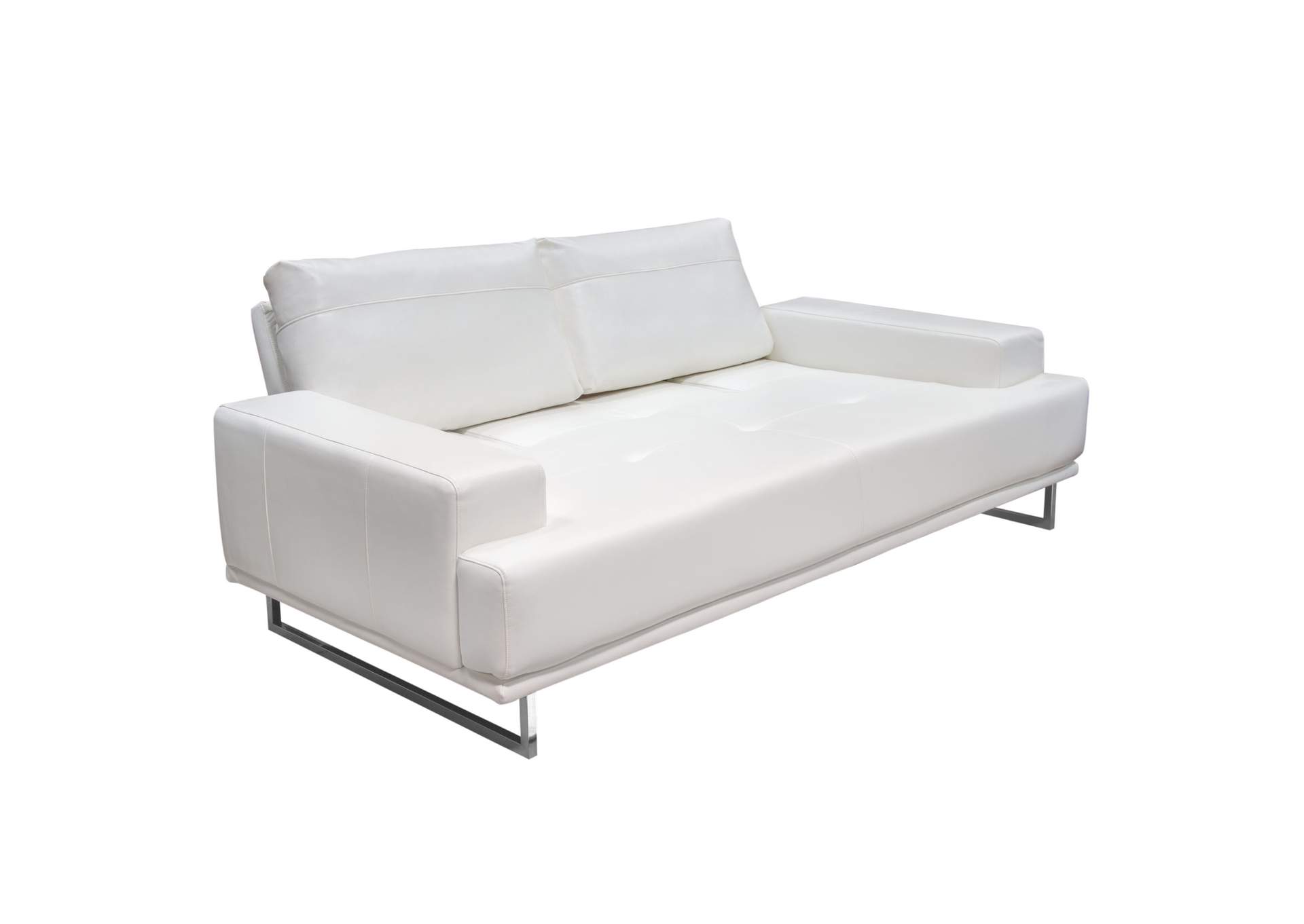 Russo Sofa w/ Adjustable Seat Backs in White Air Leather by Diamond Sofa,Diamond Sofa