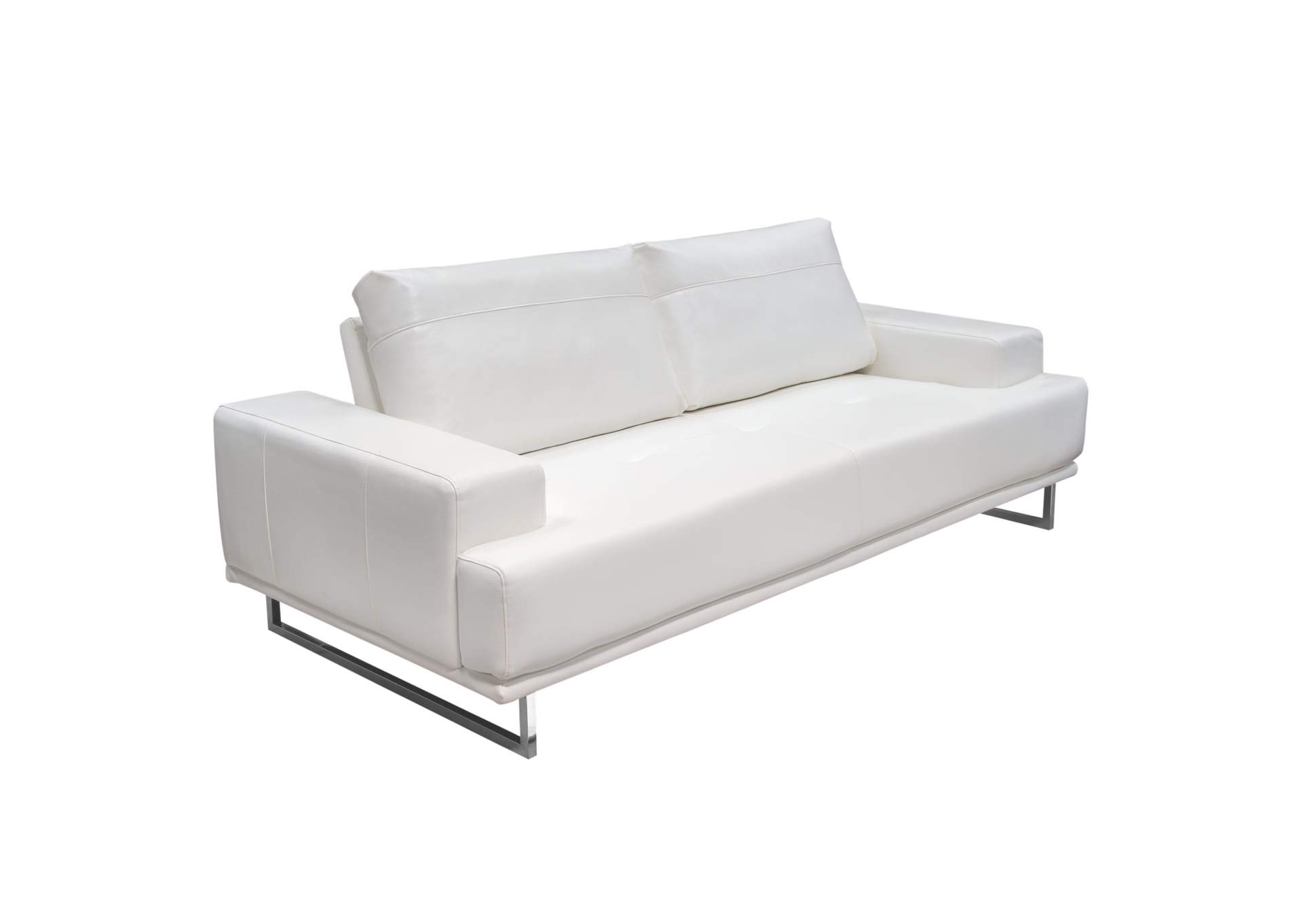 Russo Sofa w/ Adjustable Seat Backs in White Air Leather by Diamond Sofa,Diamond Sofa