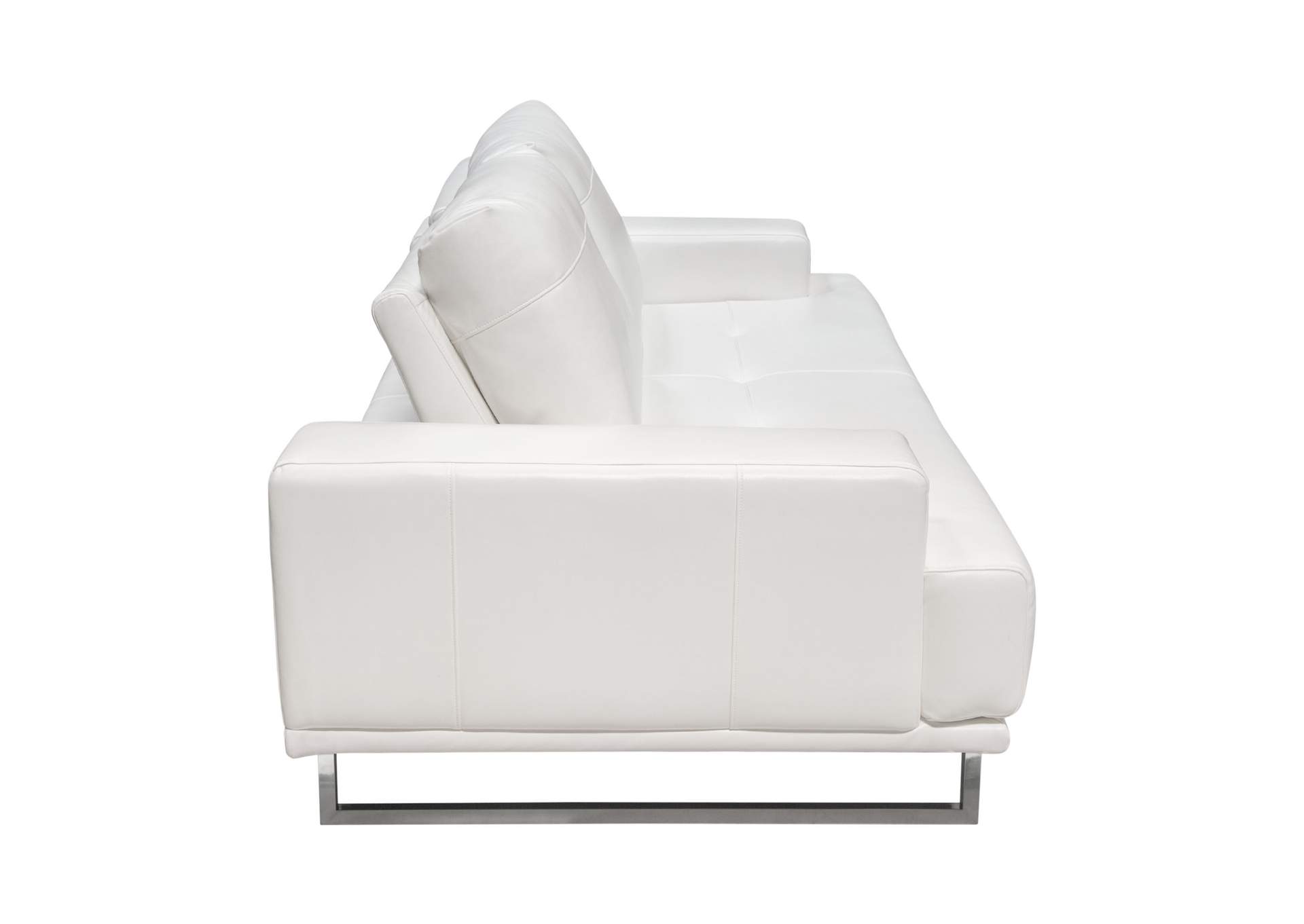 Russo Sofa w/ Adjustable Seat Backs in White Air Leather by Diamond Sofa,Diamond Sofa