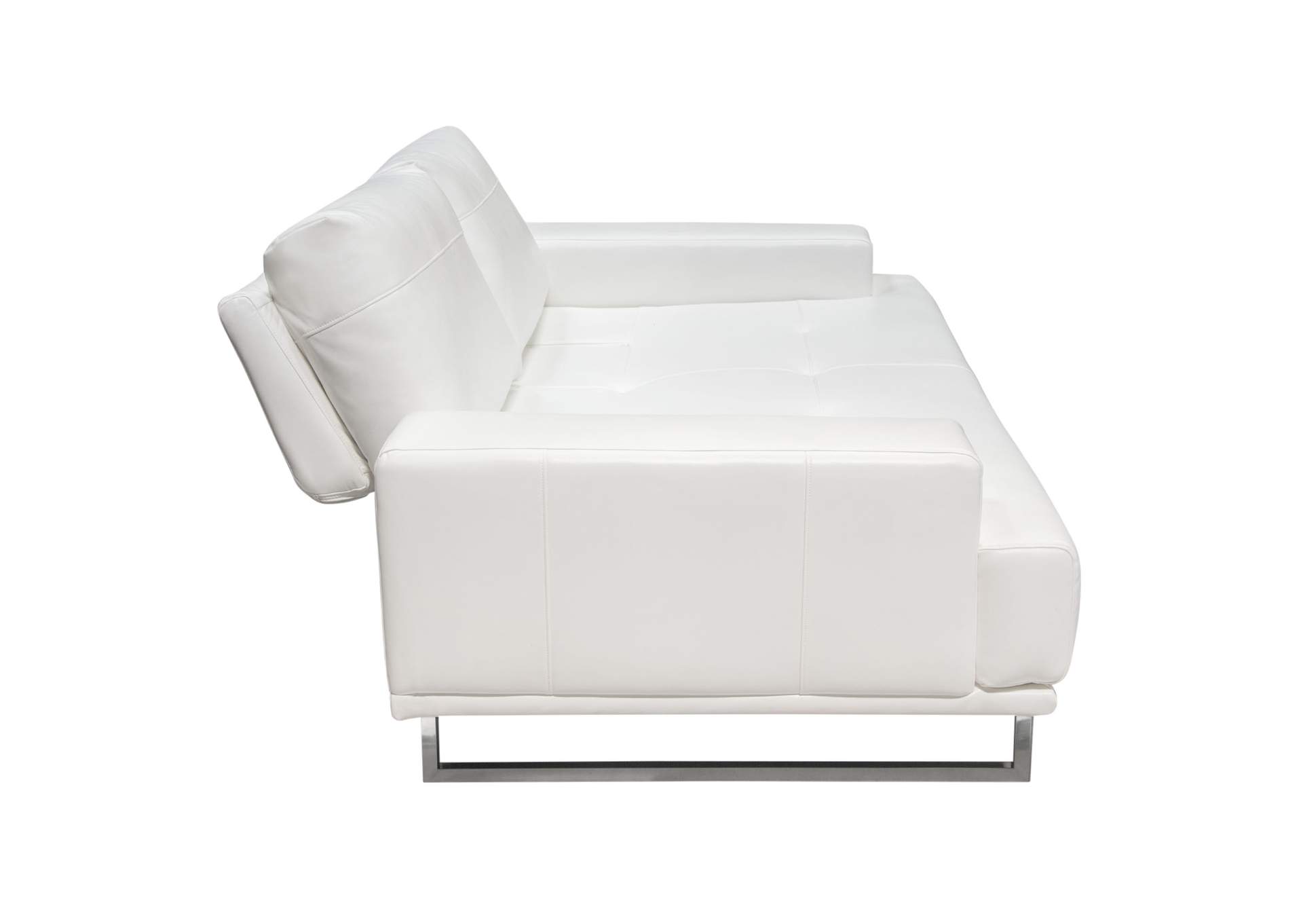 Russo Sofa w/ Adjustable Seat Backs in White Air Leather by Diamond Sofa,Diamond Sofa