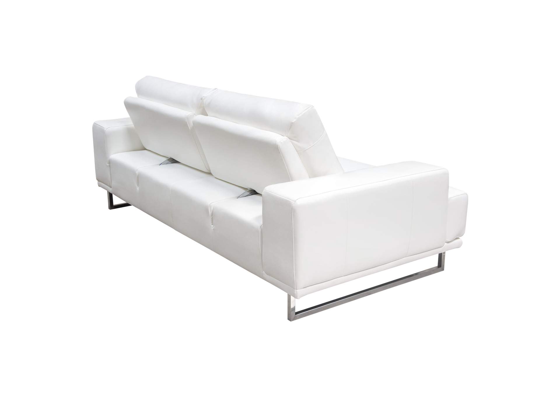 Russo Sofa w/ Adjustable Seat Backs in White Air Leather by Diamond Sofa,Diamond Sofa