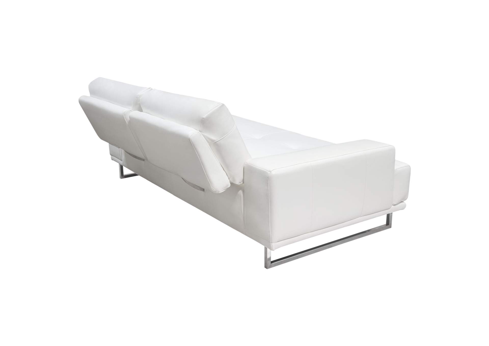 Russo Sofa w/ Adjustable Seat Backs in White Air Leather by Diamond Sofa,Diamond Sofa