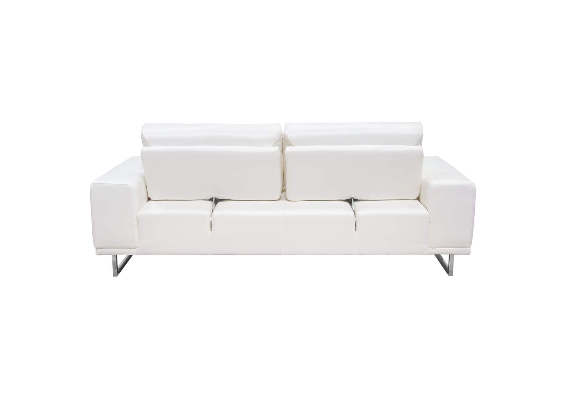 Russo Sofa w/ Adjustable Seat Backs in White Air Leather by Diamond Sofa,Diamond Sofa