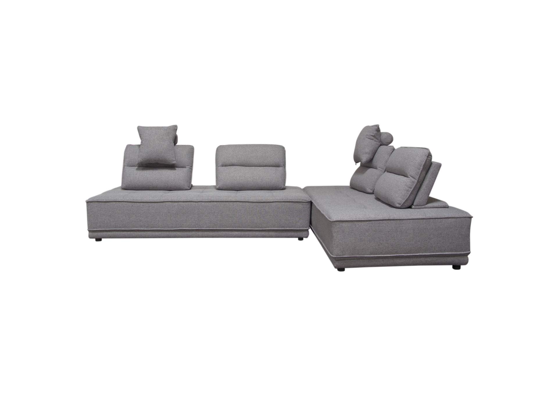 Slate 2PC Lounge Seating Platforms with Moveable Backrest Supports in Grey Polyester Fabric by Diamond Sofa,Diamond Sofa