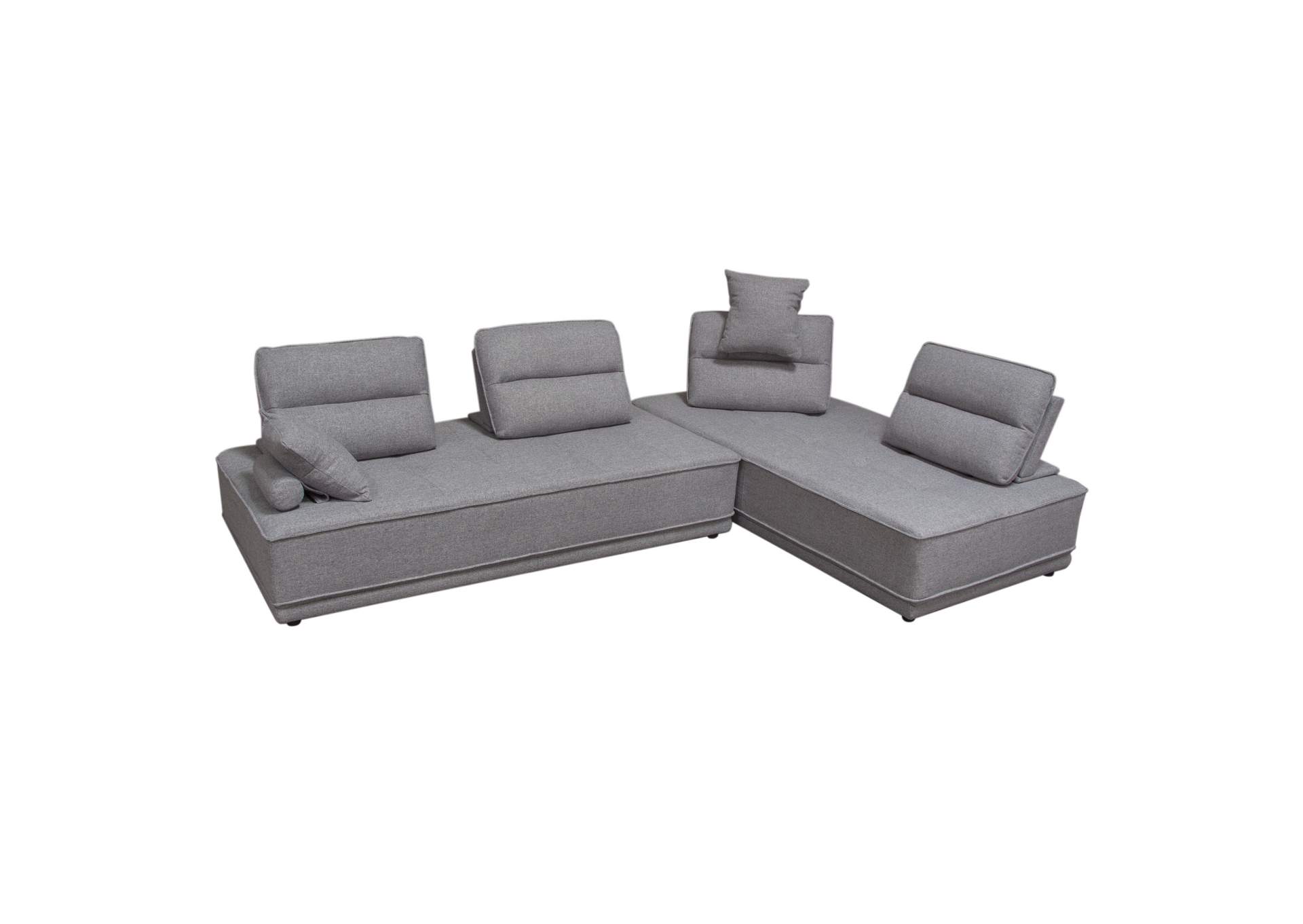 Slate 2PC Lounge Seating Platforms with Moveable Backrest Supports in Grey Polyester Fabric by Diamond Sofa,Diamond Sofa