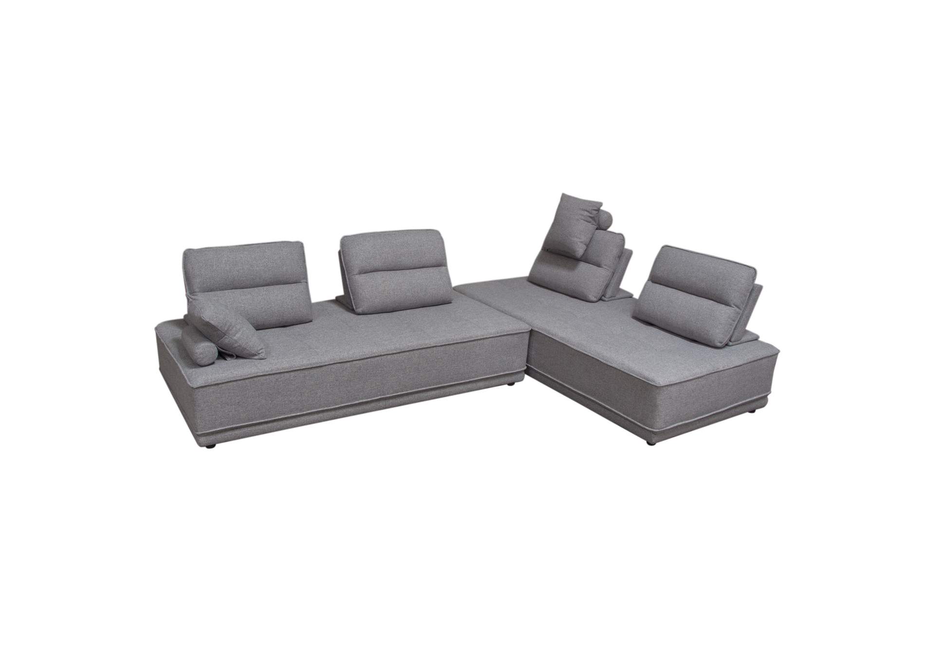 Slate 2PC Lounge Seating Platforms with Moveable Backrest Supports in Grey Polyester Fabric by Diamond Sofa,Diamond Sofa