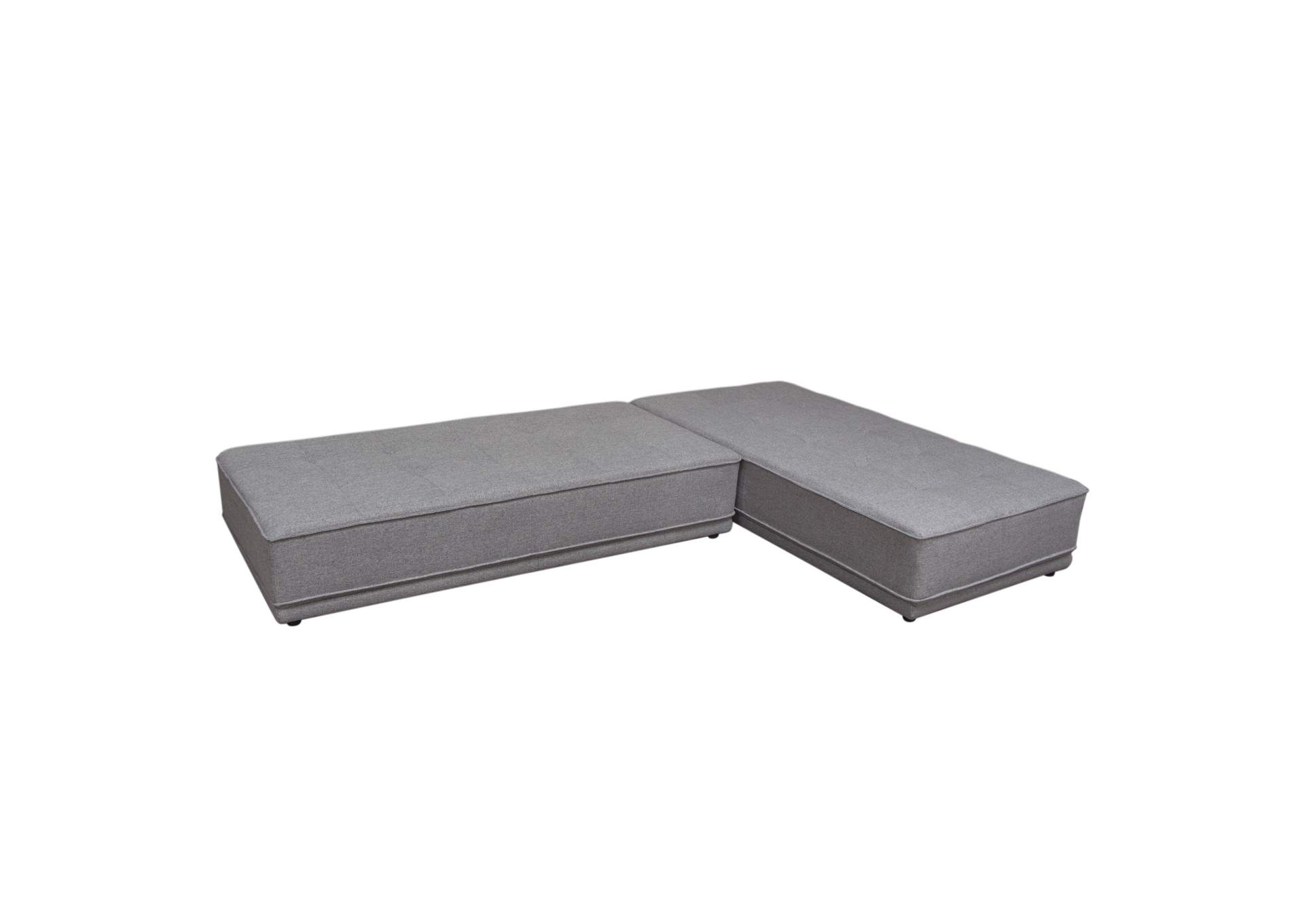 Slate 2PC Lounge Seating Platforms with Moveable Backrest Supports in Grey Polyester Fabric by Diamond Sofa,Diamond Sofa