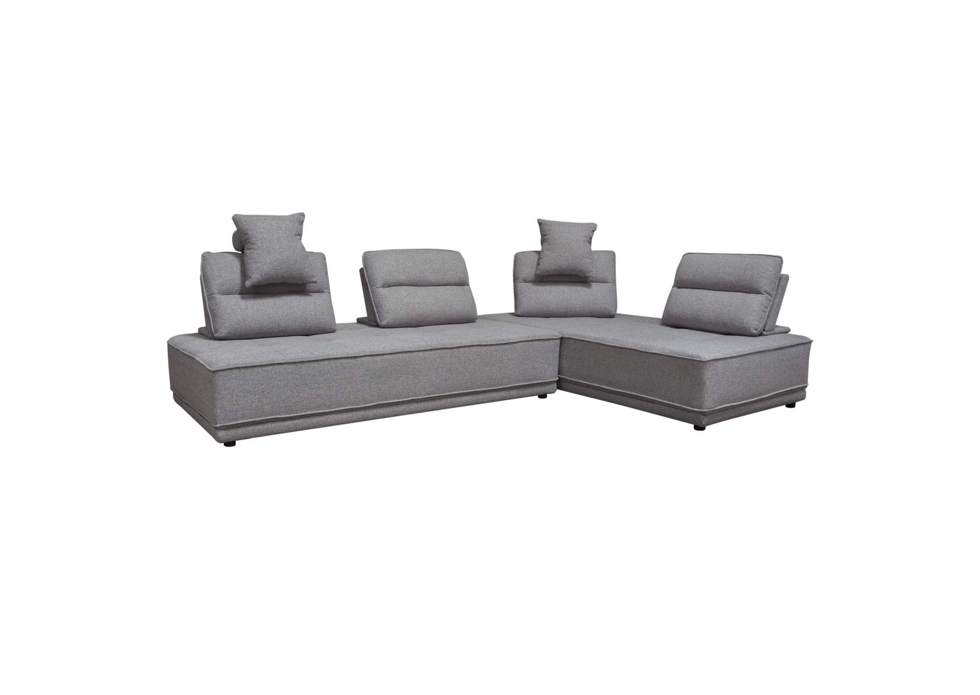 Slate 2PC Lounge Seating Platforms with Moveable Backrest Supports in Grey Polyester Fabric by Diamond Sofa,Diamond Sofa