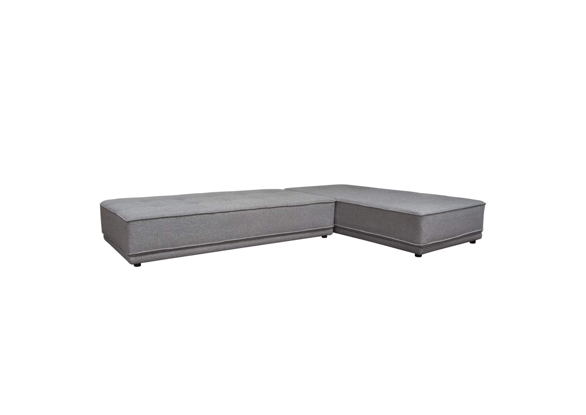 Slate 2PC Lounge Seating Platforms with Moveable Backrest Supports in Grey Polyester Fabric by Diamond Sofa,Diamond Sofa