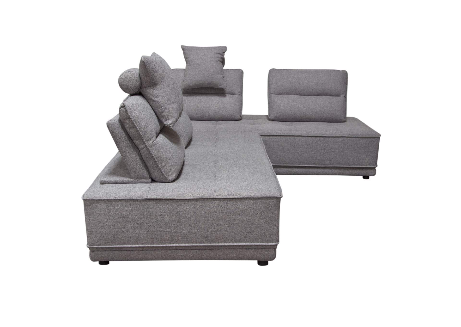 Slate 2PC Lounge Seating Platforms with Moveable Backrest Supports in Grey Polyester Fabric by Diamond Sofa,Diamond Sofa